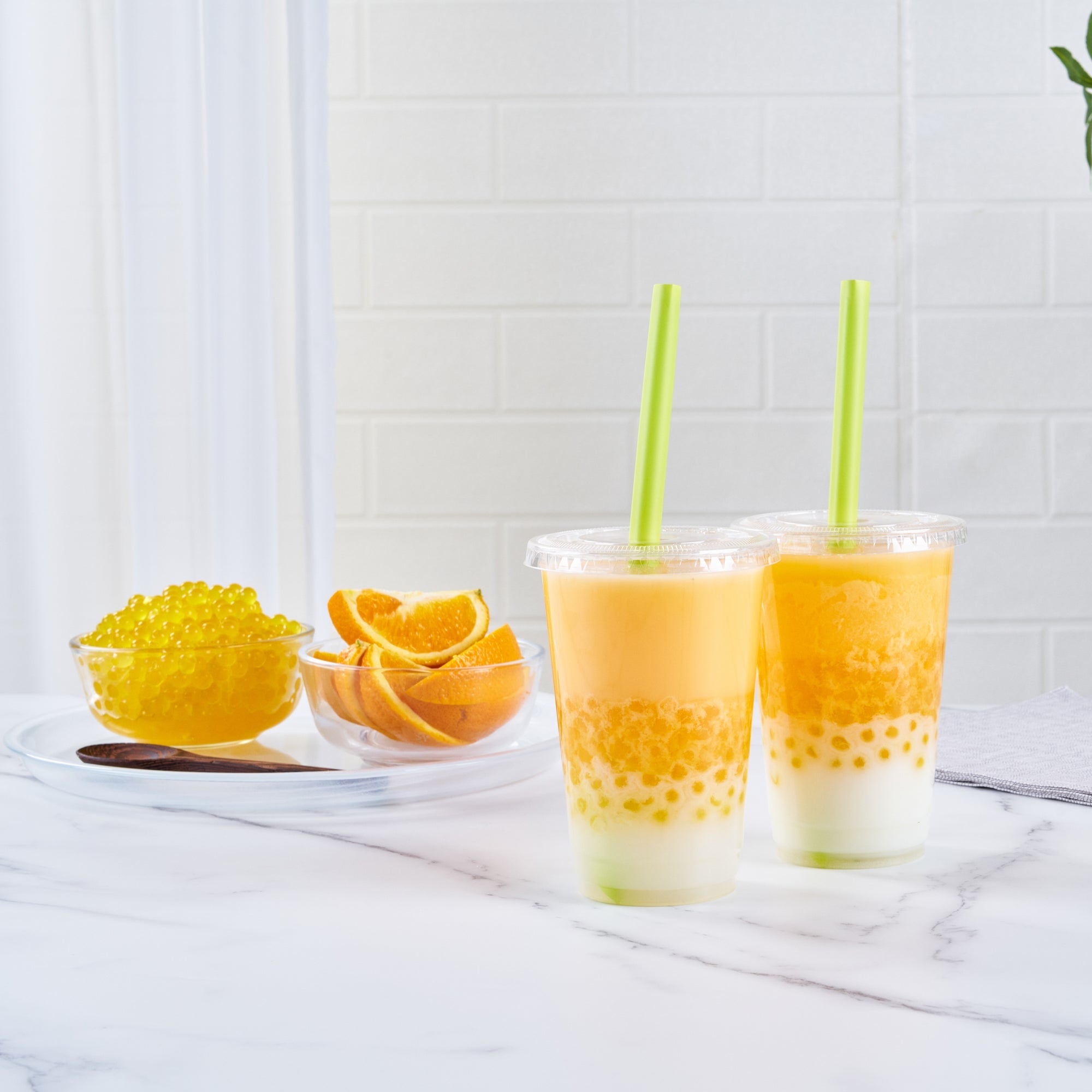 Tea Tek 7 lb Popping Boba - Orange - 4 count box