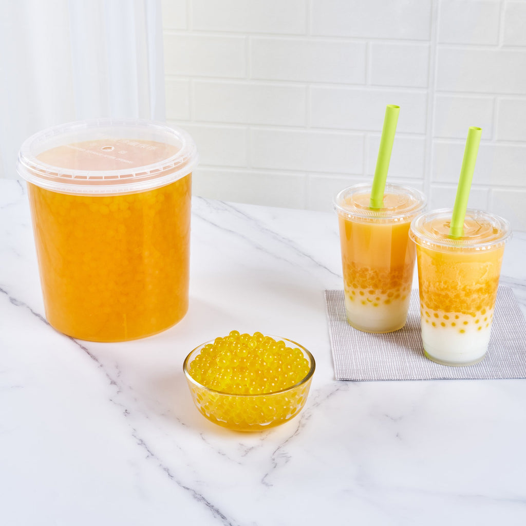 Tea Tek 7 lb Popping Boba - Orange - 4 count box