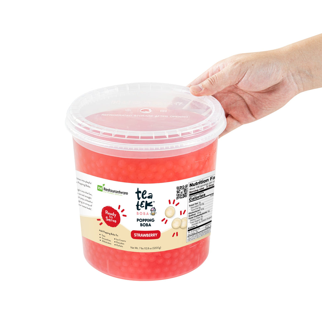 Tea Tek 7 lb Popping Boba - Strawberry - 1 count box