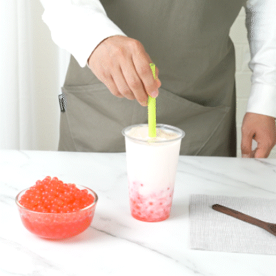 Tea Tek 7 lb Popping Boba - Strawberry - 1 count box