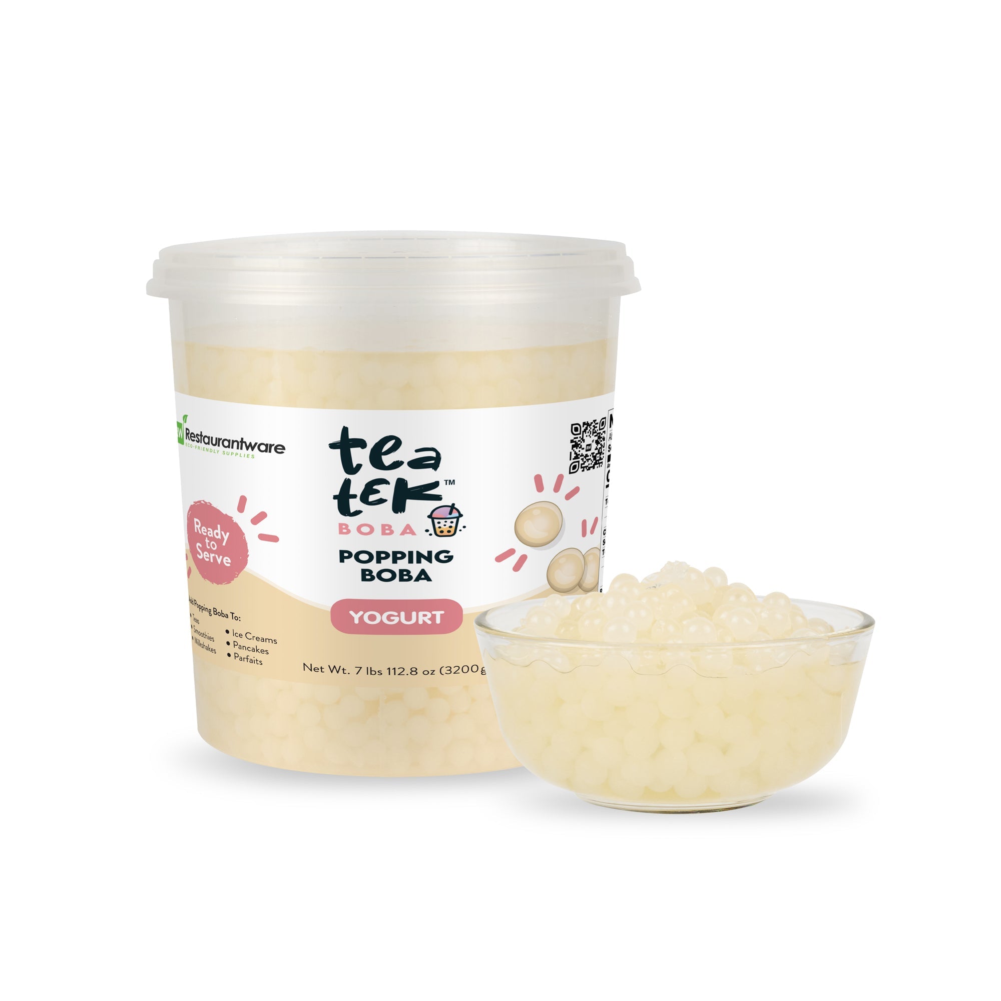 Tea Tek 7 lb Popping Boba - Yogurt - 1 count box
