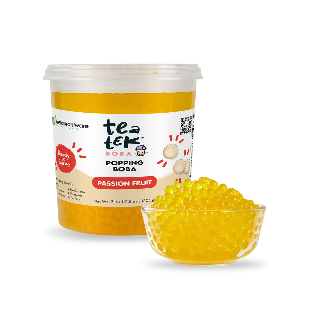 Tea Tek 7 lb Popping Boba - Passion Fruit - 1 count box