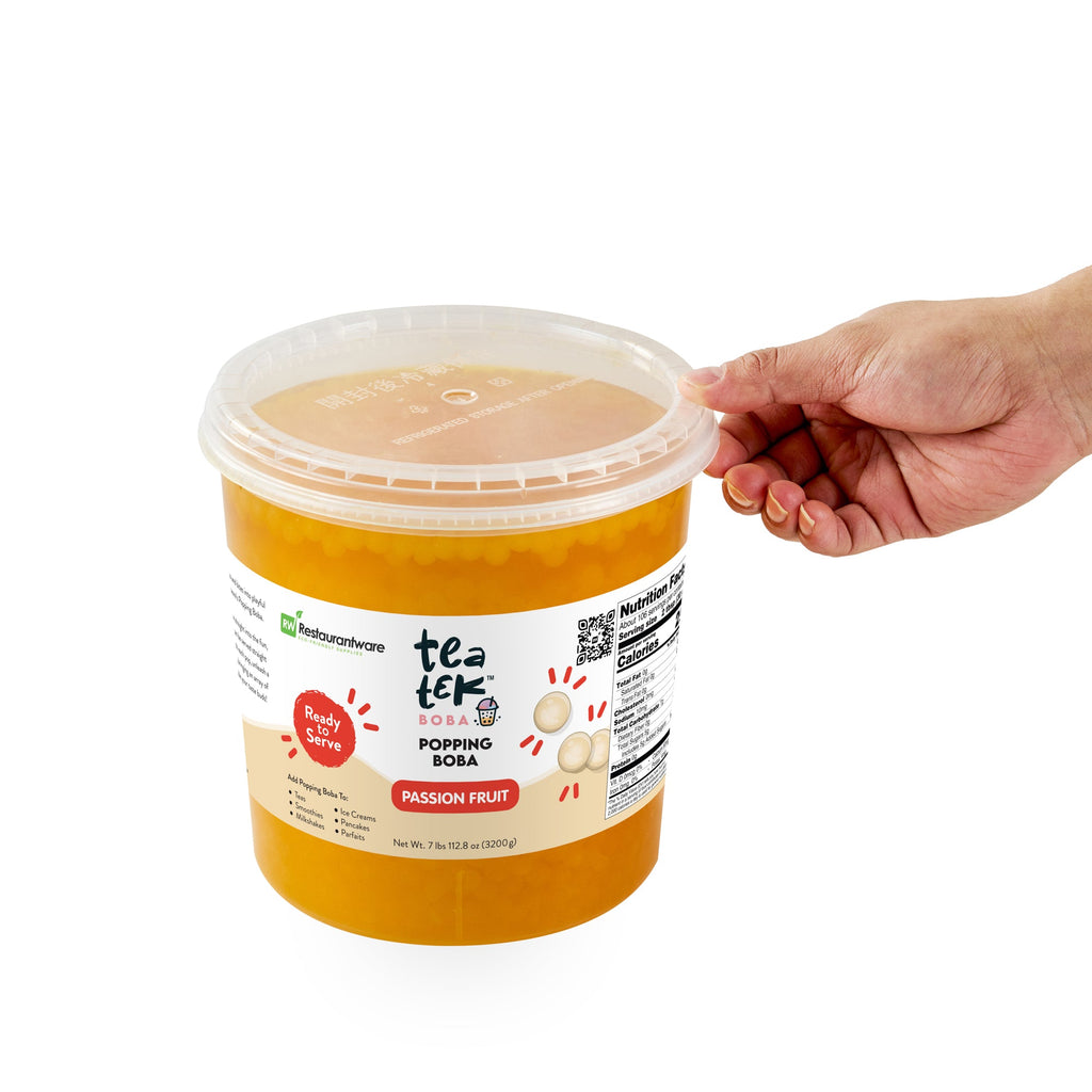 Tea Tek 7 lb Popping Boba - Passion Fruit - 1 count box