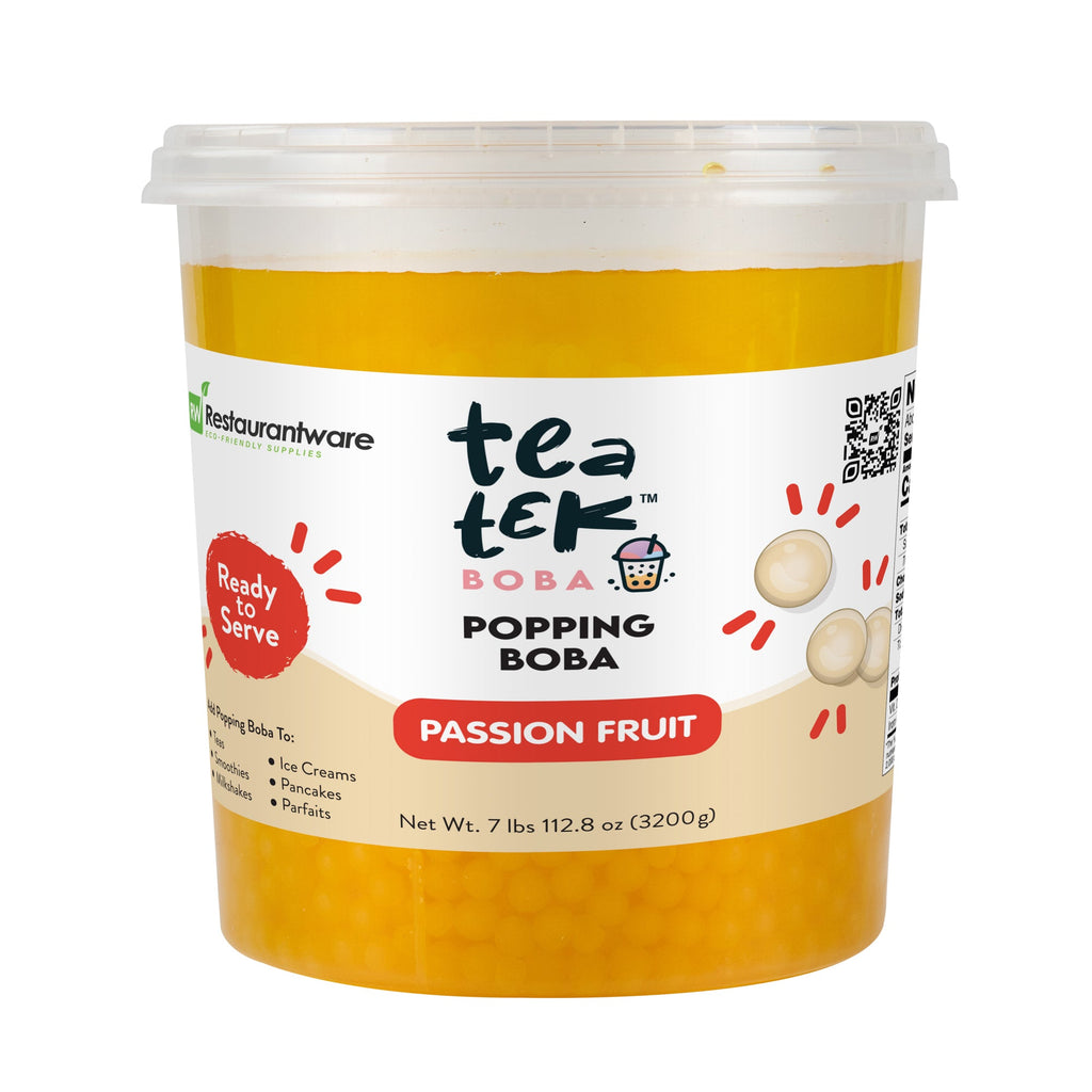 Tea Tek 7 lb Popping Boba - Passion Fruit - 1 count box