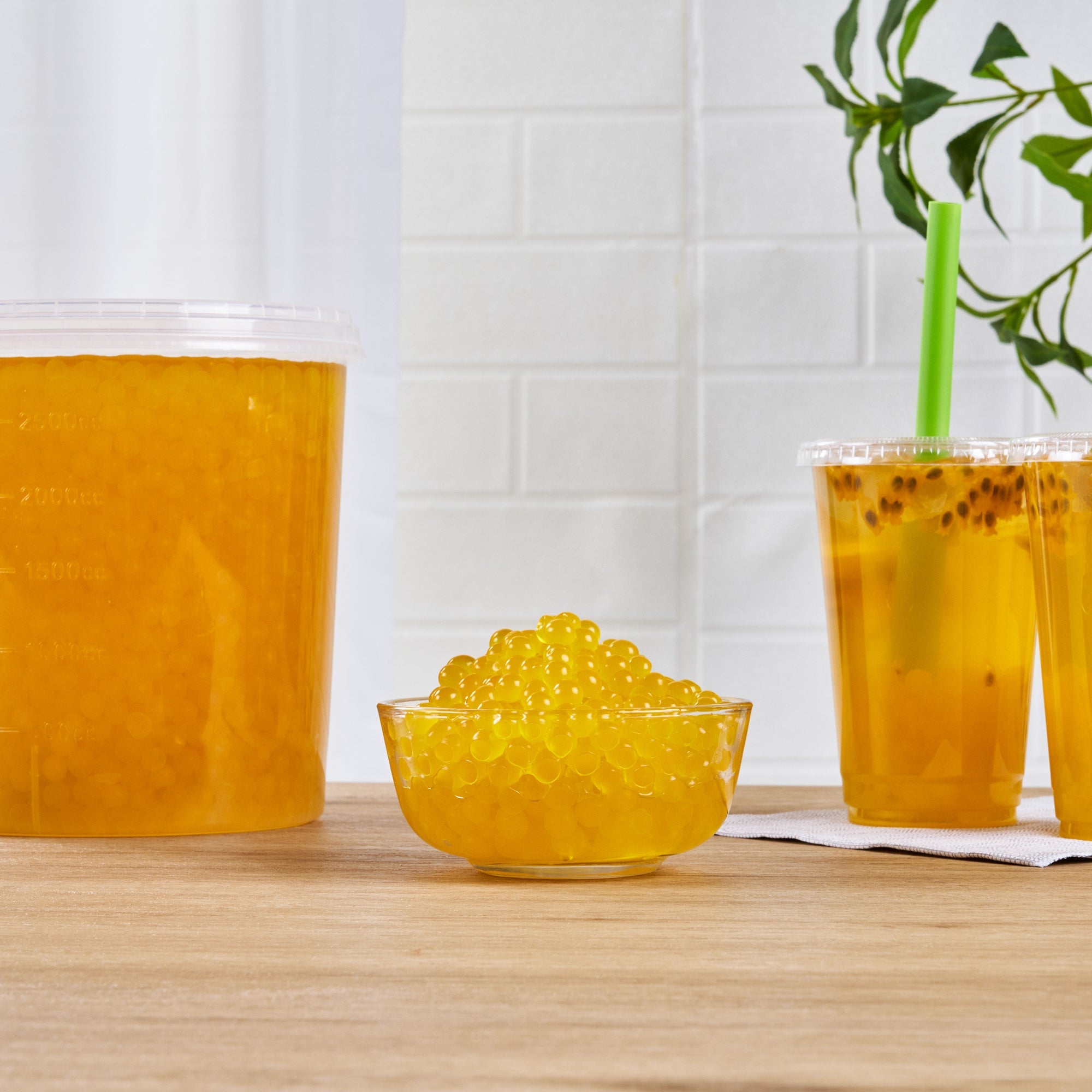 Tea Tek 7 lb Popping Boba - Passion Fruit - 1 count box