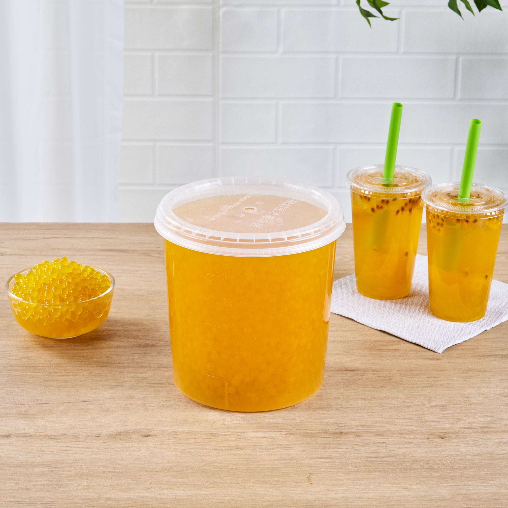 Tea Tek 7 lb Popping Boba - Passion Fruit - 1 count box