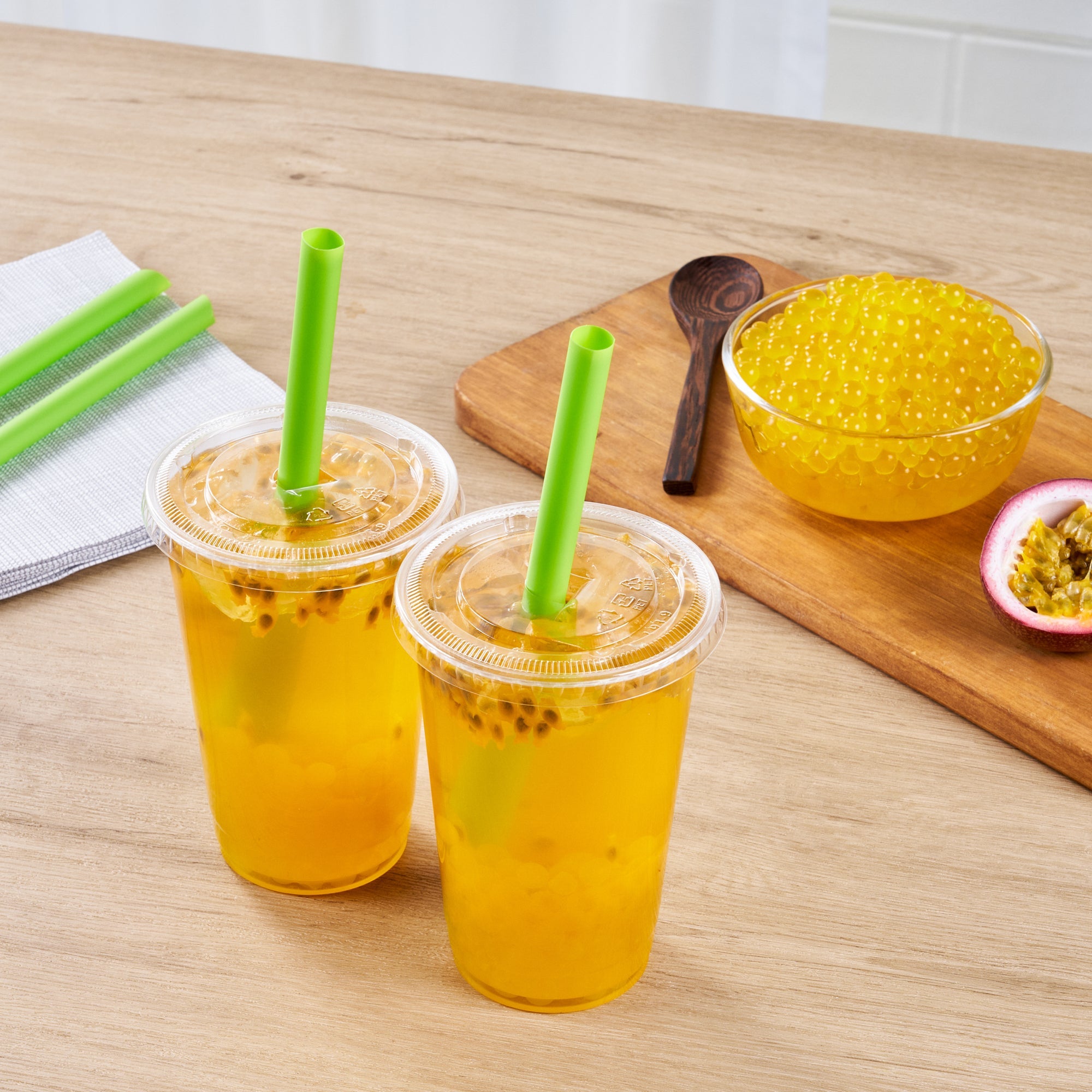Tea Tek 7 lb Popping Boba - Passion Fruit - 4 count box