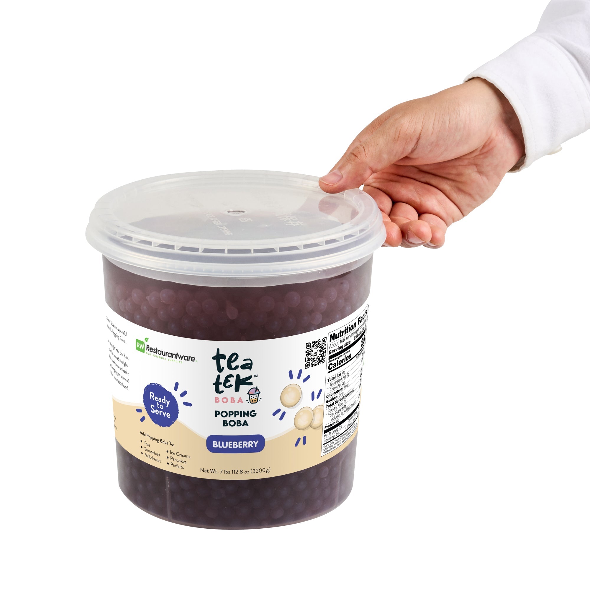 Tea Tek 7 lb Blueberry Popping Boba - 1 count box