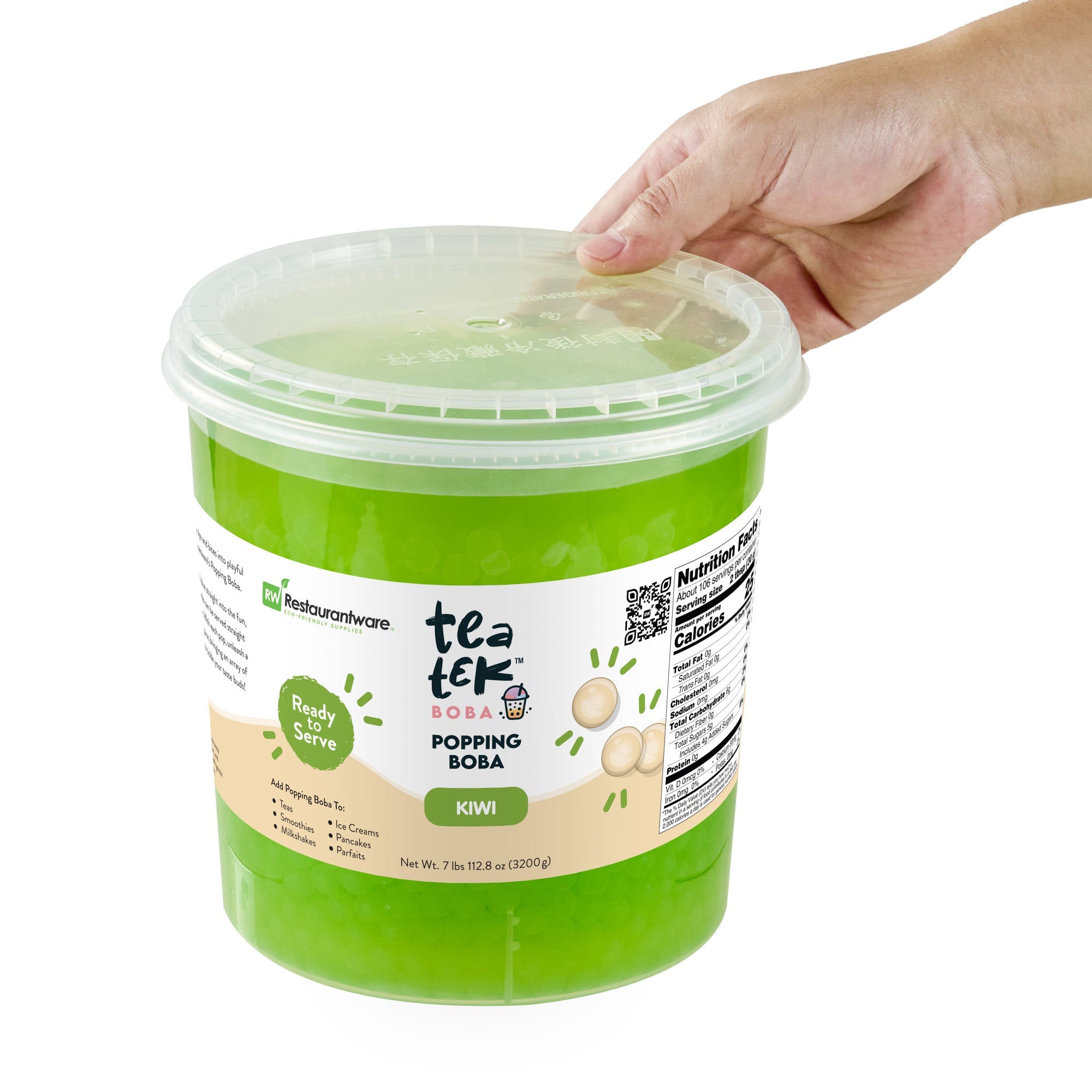 Tea Tek 7 lb Kiwi Popping Boba - 1 count box