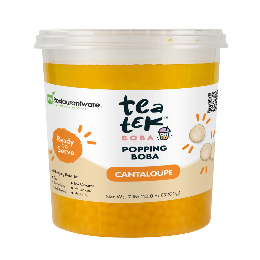 Tea Tek 7 lb Cantaloupe Popping Boba - 4 count box
