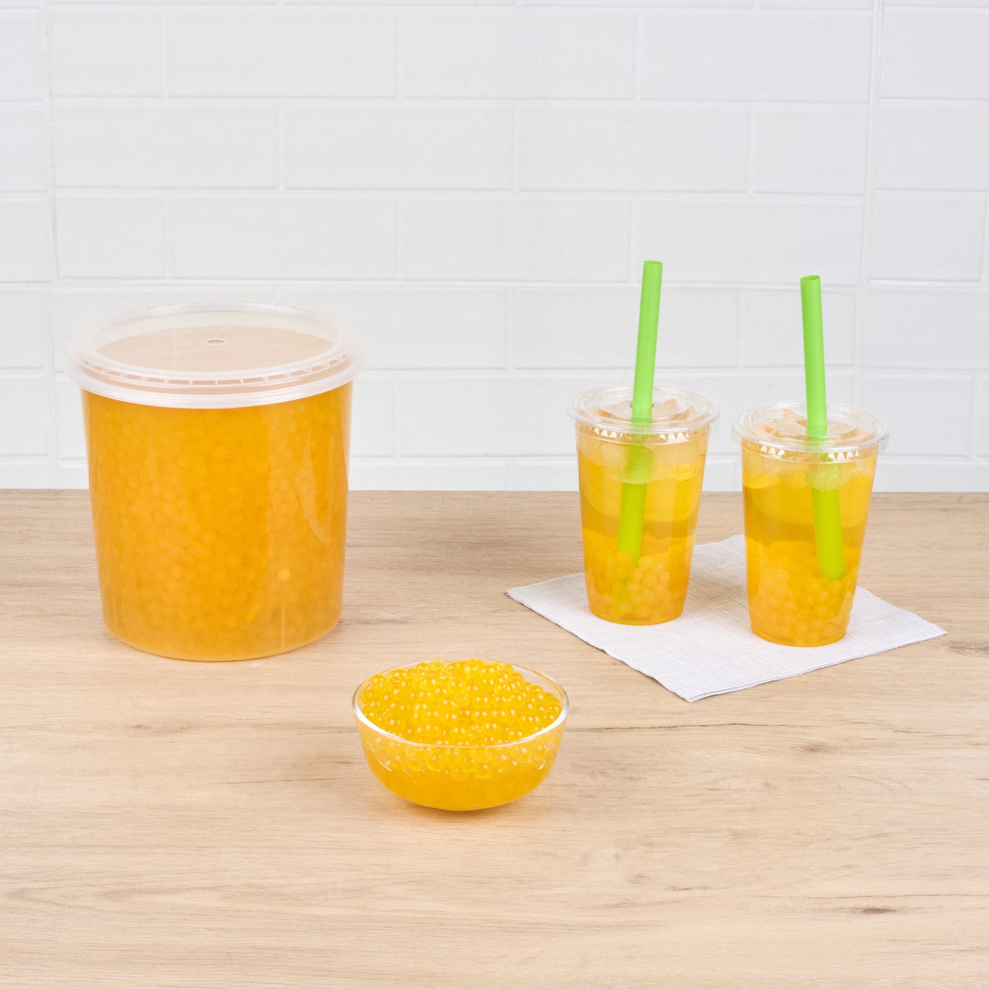 Tea Tek 7 lb Cantaloupe Popping Boba - 4 count box