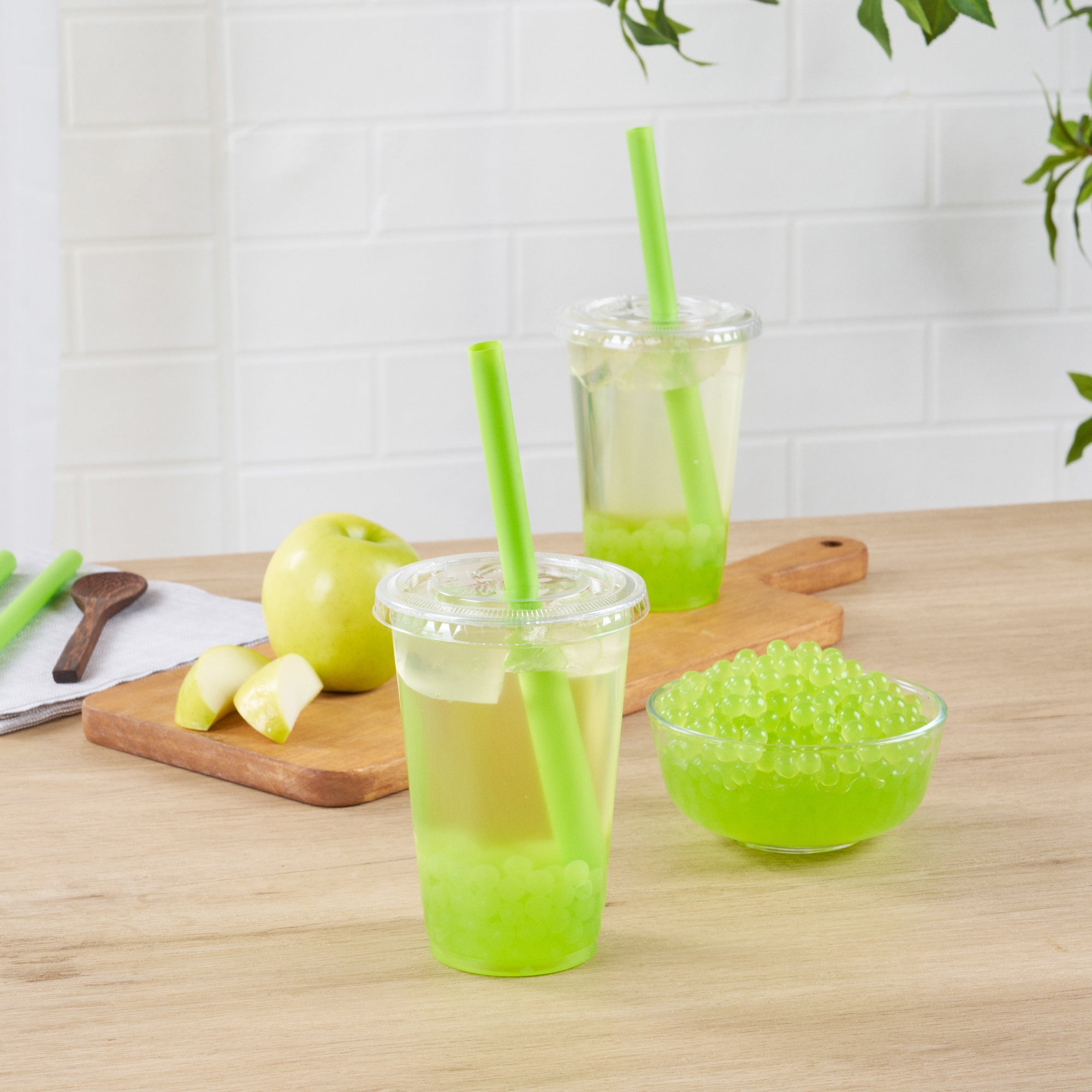 Tea Tek 7 lb Green Apple Popping Boba - 4 count box