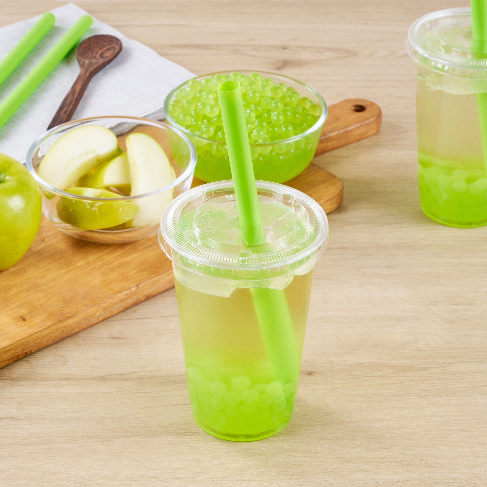 Tea Tek 7 lb Green Apple Popping Boba - 4 count box