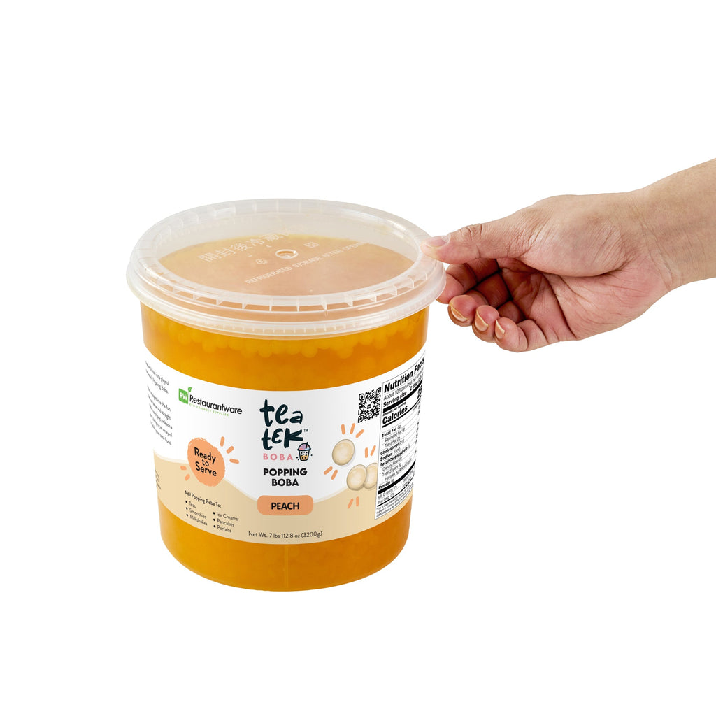 Tea Tek 7 lb Popping Boba - Peach - 1 count box