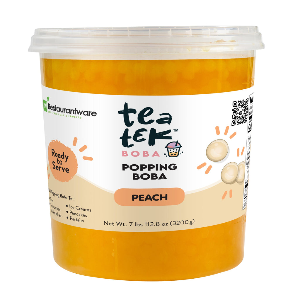 Tea Tek 7 lb Popping Boba - Peach - 1 count box
