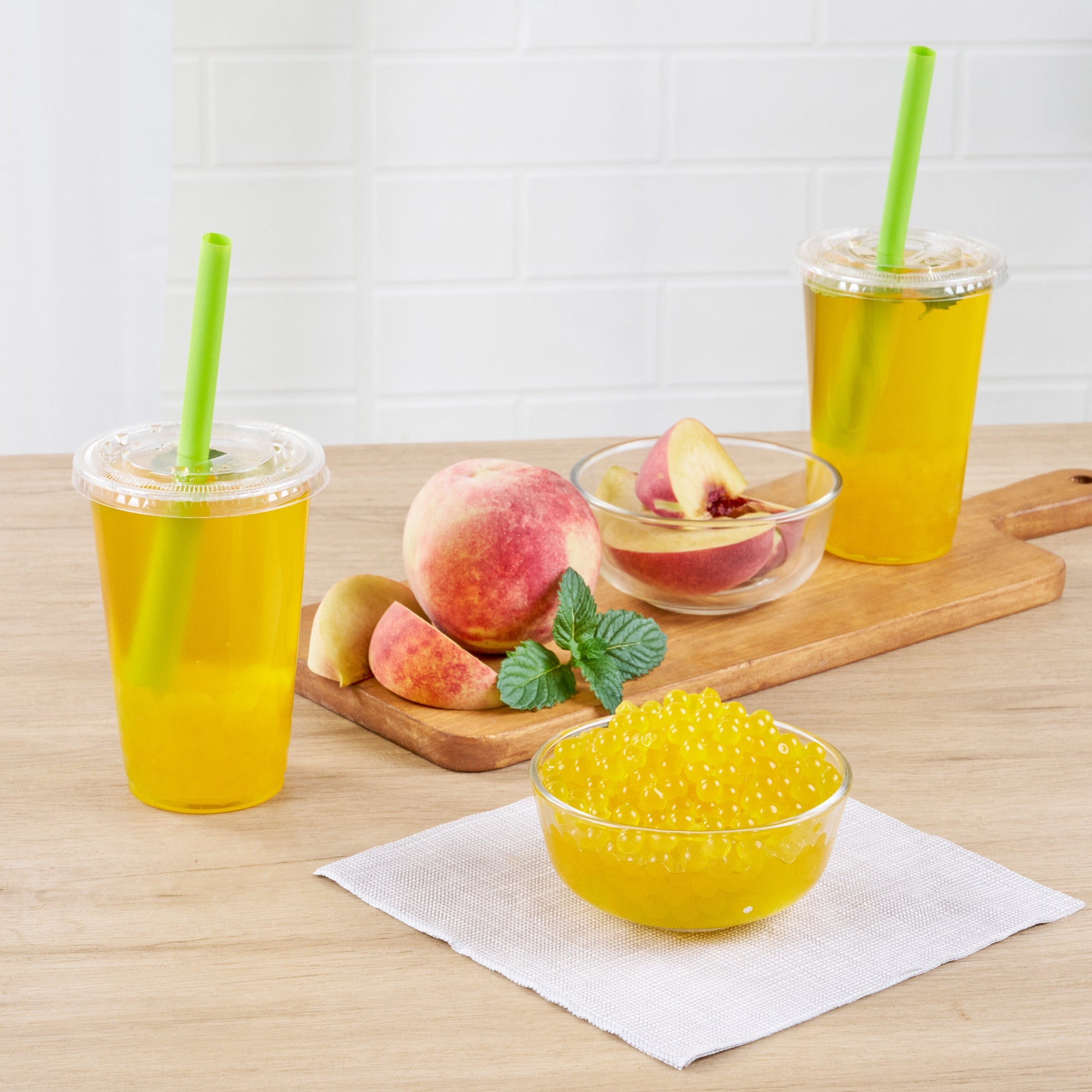 Tea Tek 7 lb Popping Boba - Peach - 4 count box