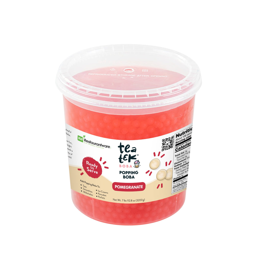 Tea Tek 7 lb Popping Boba - Pomegranate - 1 count box