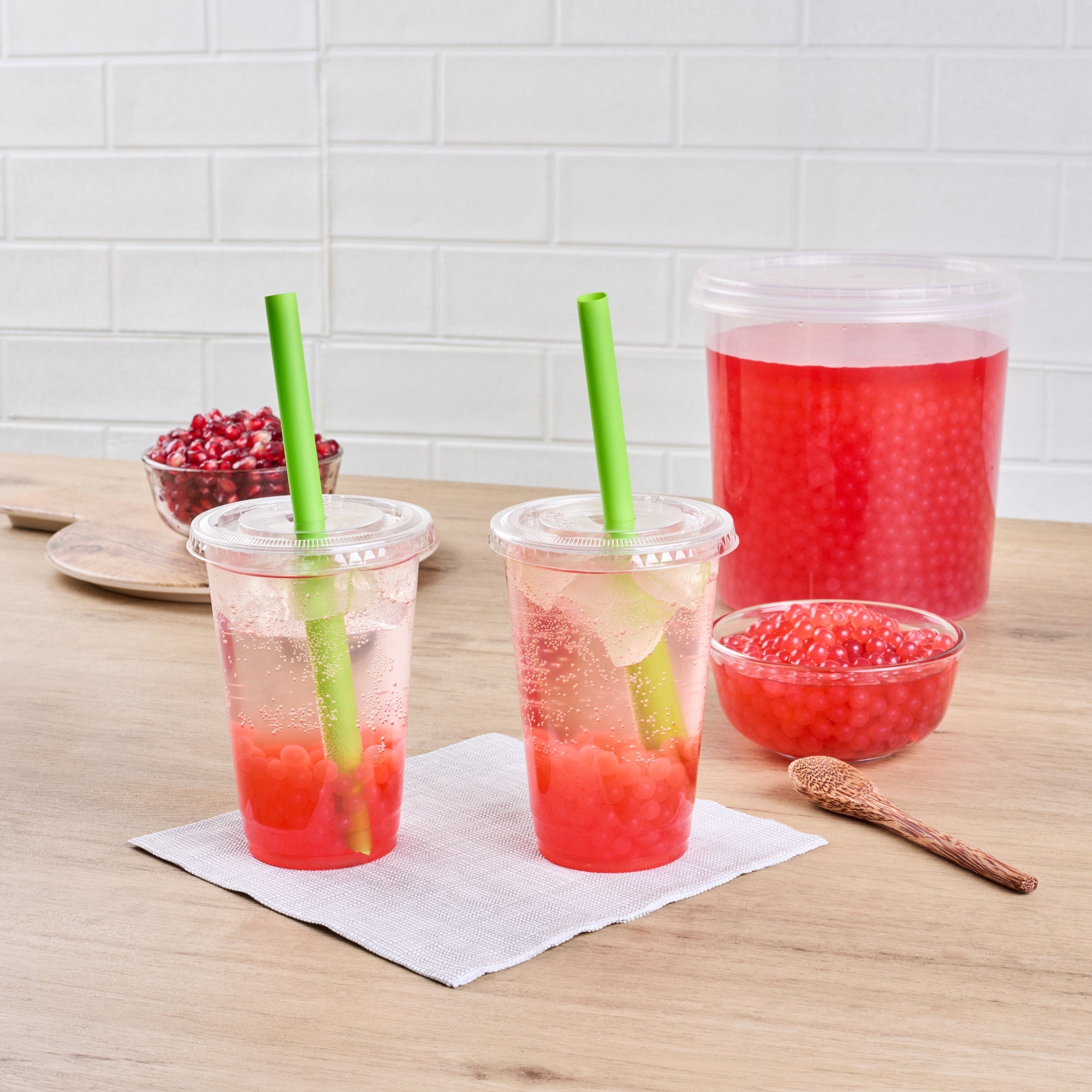 Tea Tek 7 lb Popping Boba - Pomegranate - 1 count box