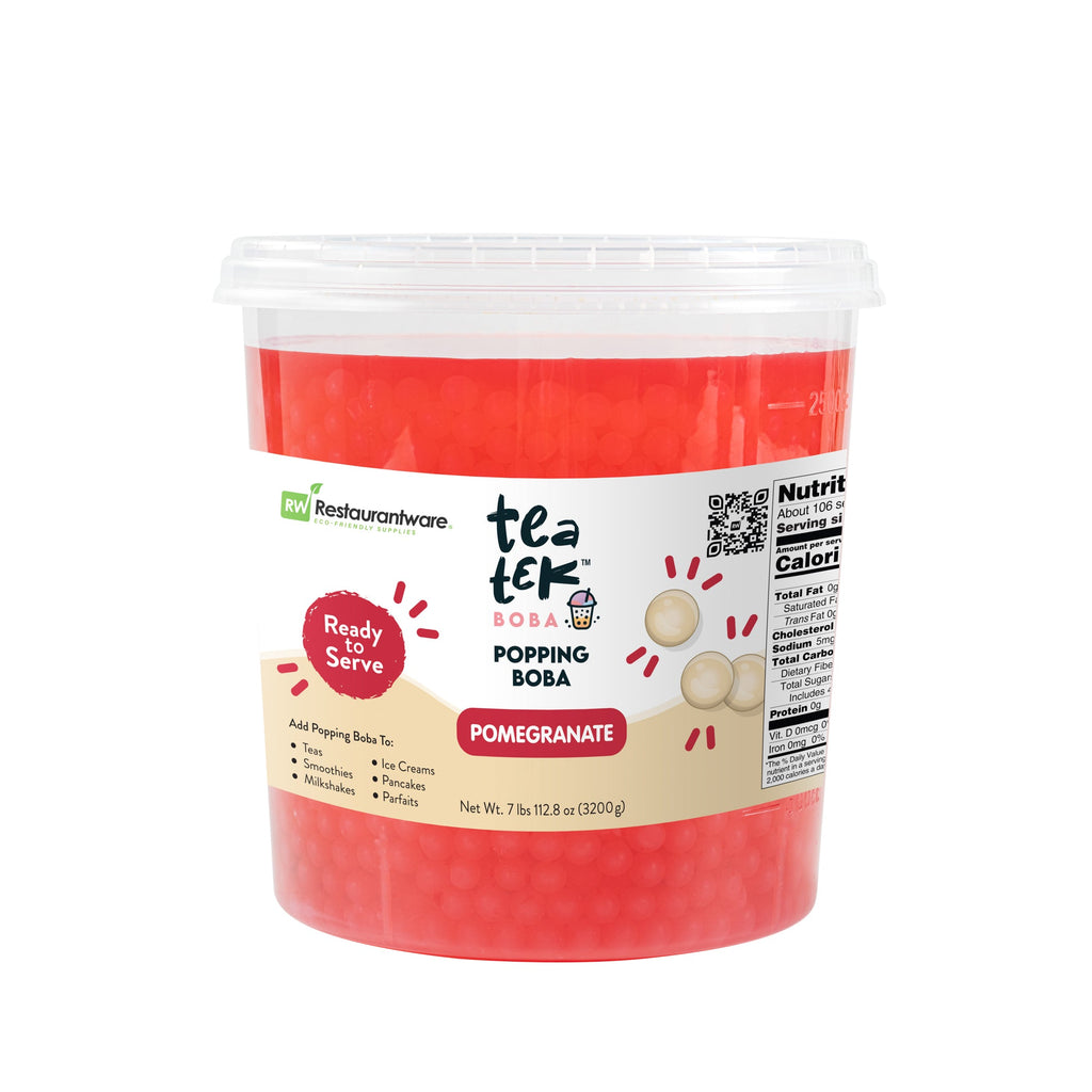 Tea Tek 7 lb Popping Boba - Pomegranate - 1 count box
