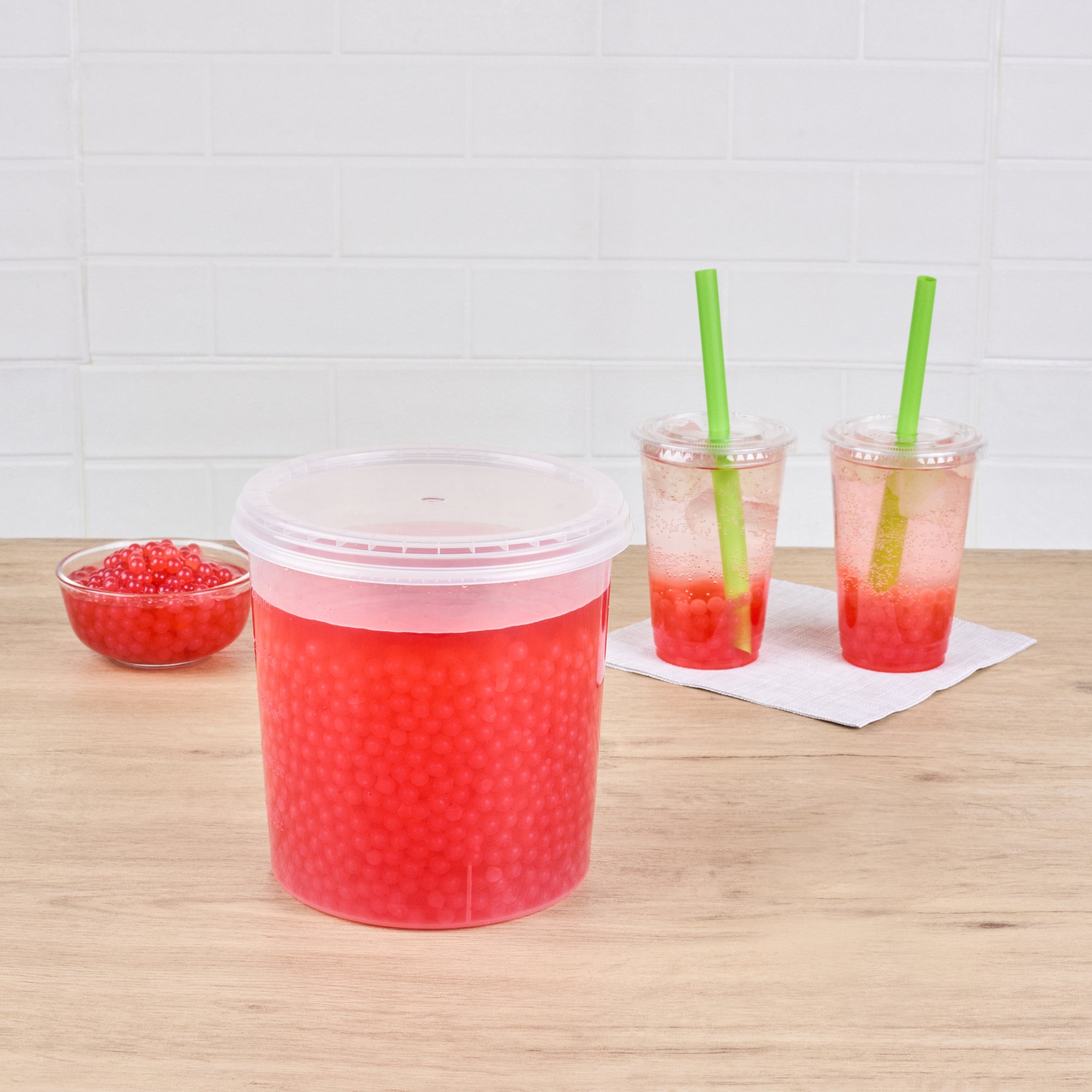 Tea Tek 7 lb Popping Boba - Pomegranate - 1 count box