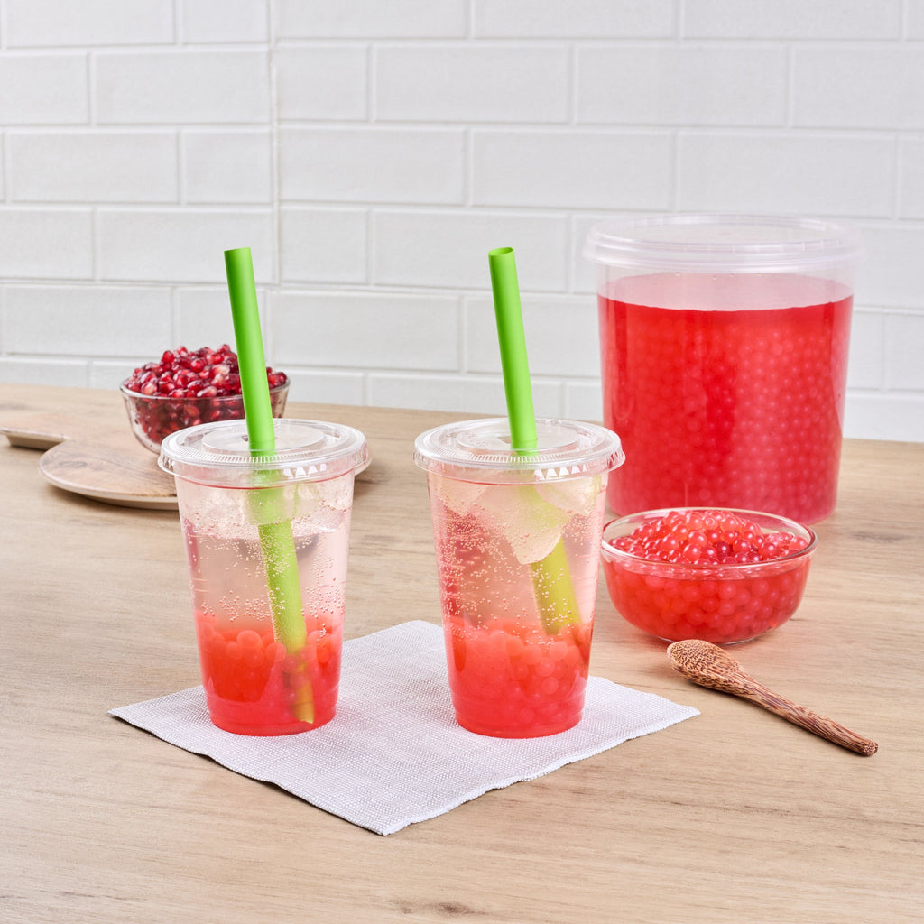 Tea Tek 7 lb Popping Boba - Pomegranate - 4 count box