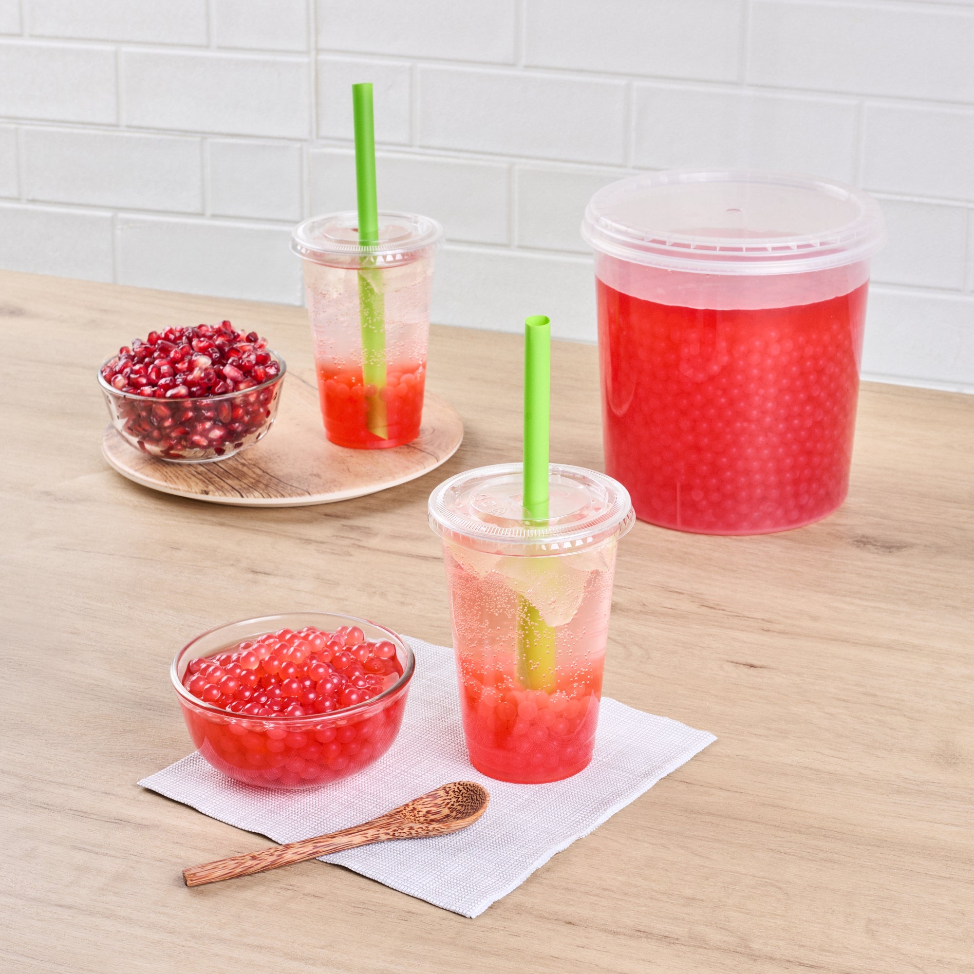 Tea Tek 7 lb Popping Boba - Pomegranate - 4 count box