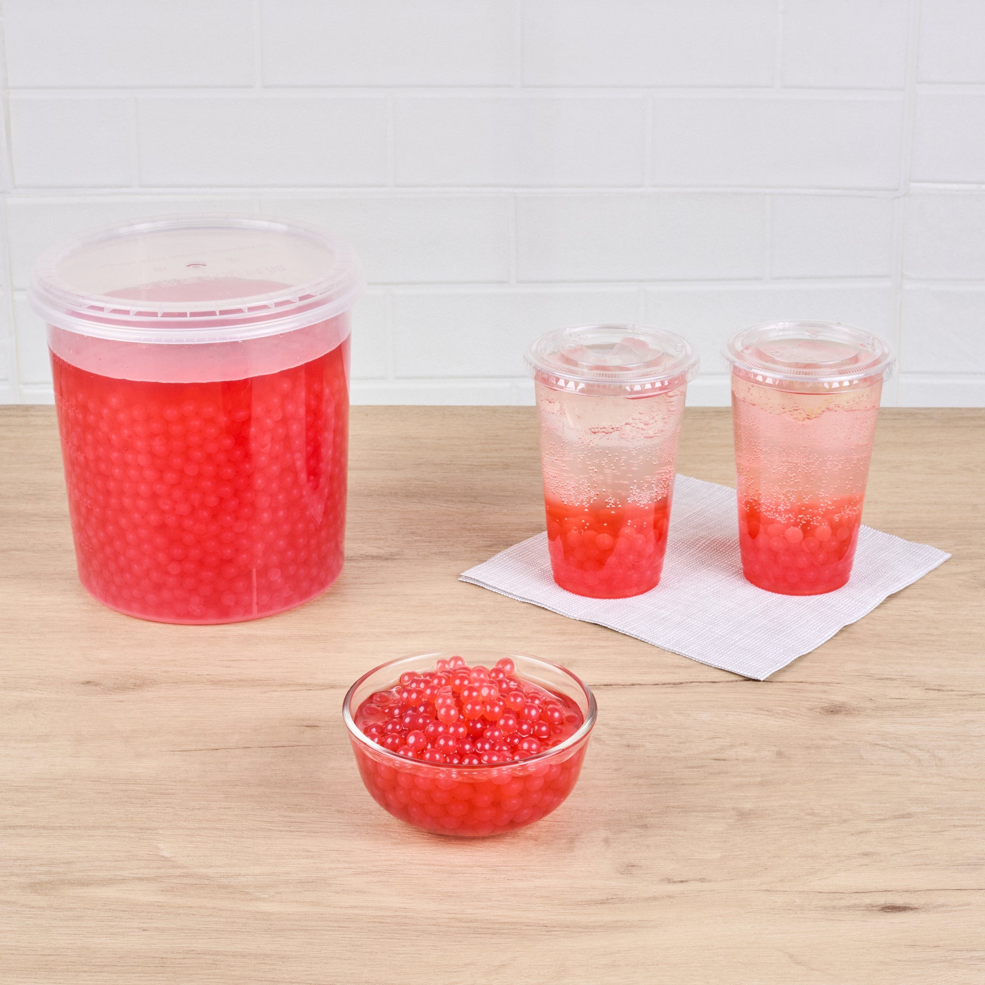 Tea Tek 7 lb Popping Boba - Pomegranate - 4 count box
