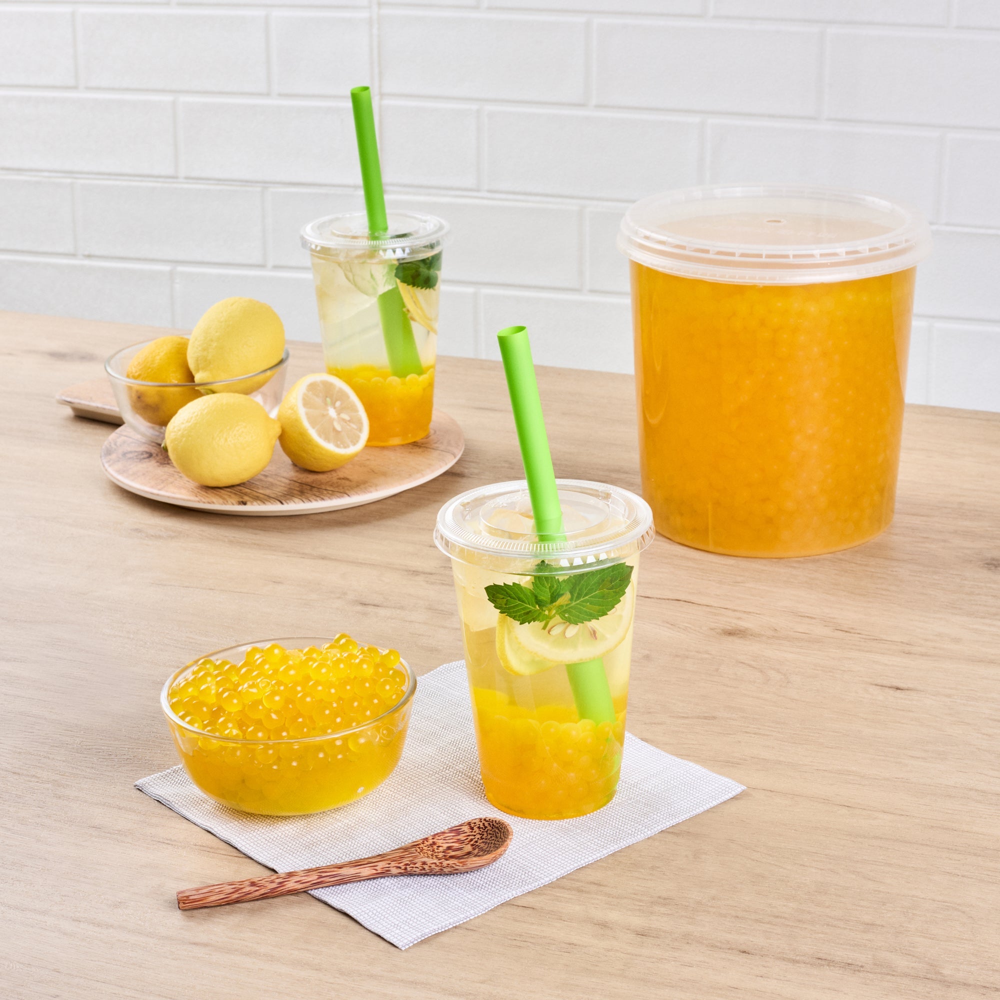 Tea Tek 7 lb Lemon Popping Boba - 4 count box