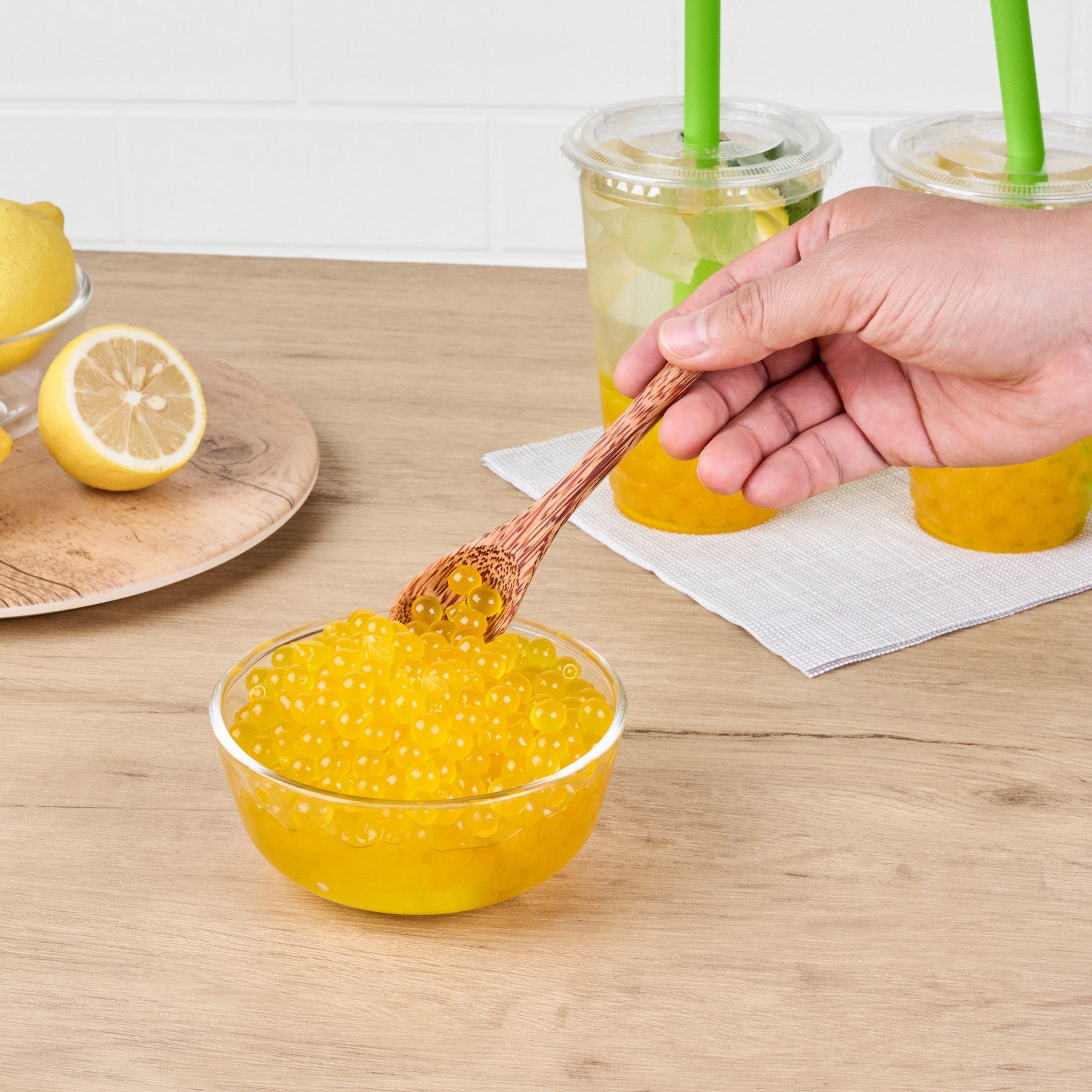 Tea Tek 7 lb Lemon Popping Boba - 4 count box