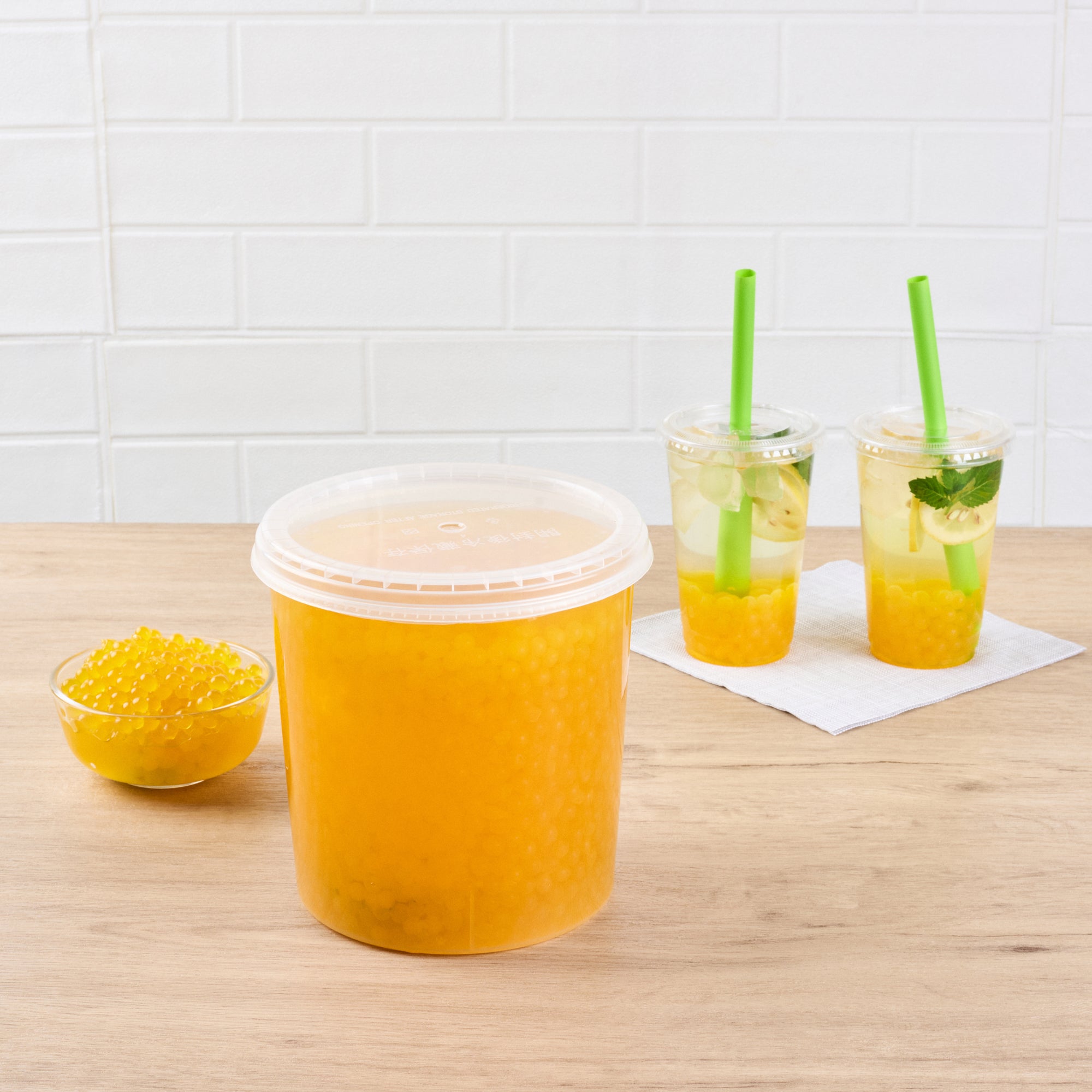 Tea Tek 7 lb Lemon Popping Boba - 4 count box