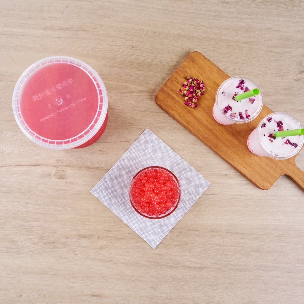 Tea Tek 7 lb Popping Boba - Rose - 4 count box