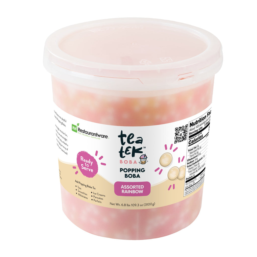 Tea Tek 6.8 lb Assorted Rainbow Popping Boba - 1 count box
