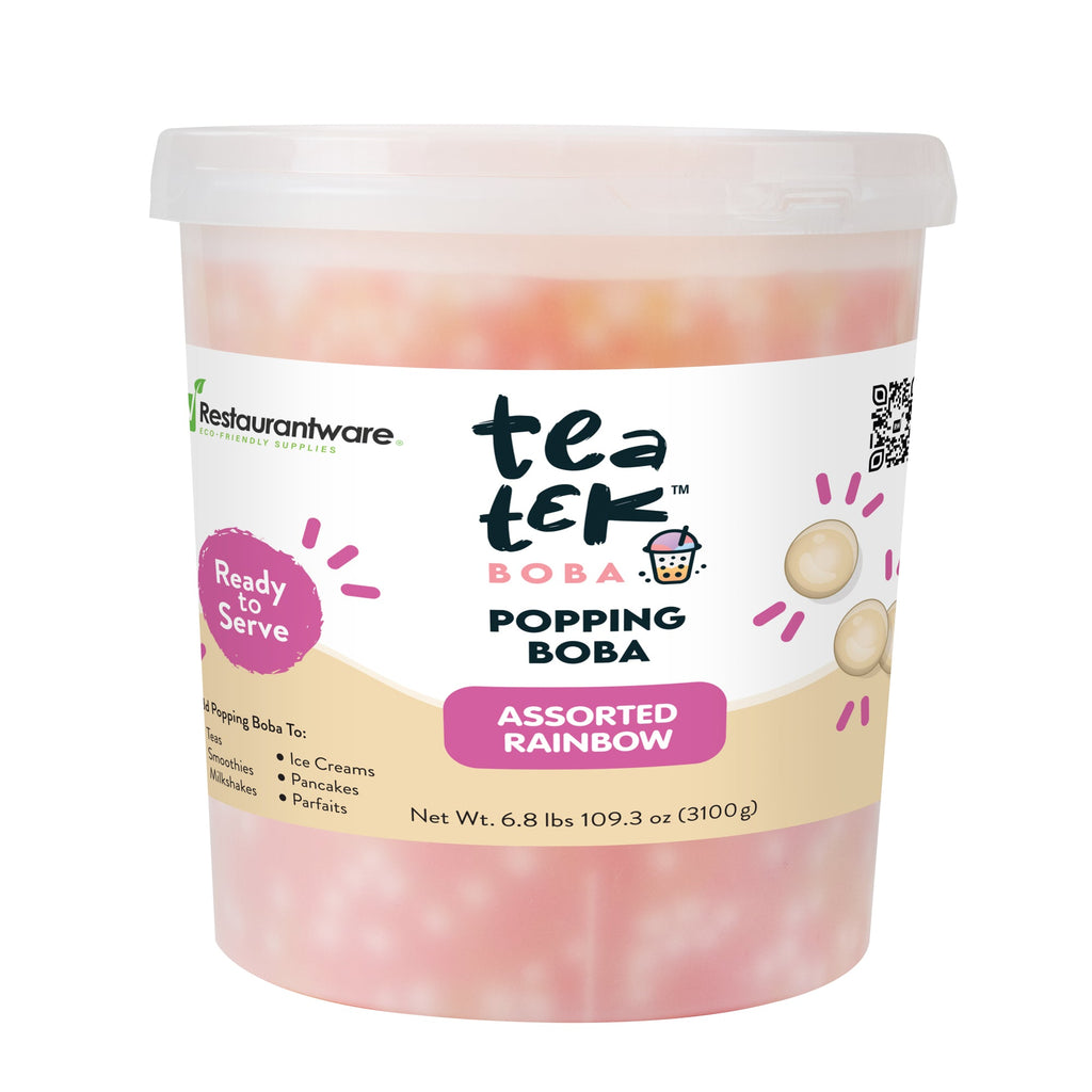 Tea Tek 6.8 lb Assorted Rainbow Popping Boba - 4 count box