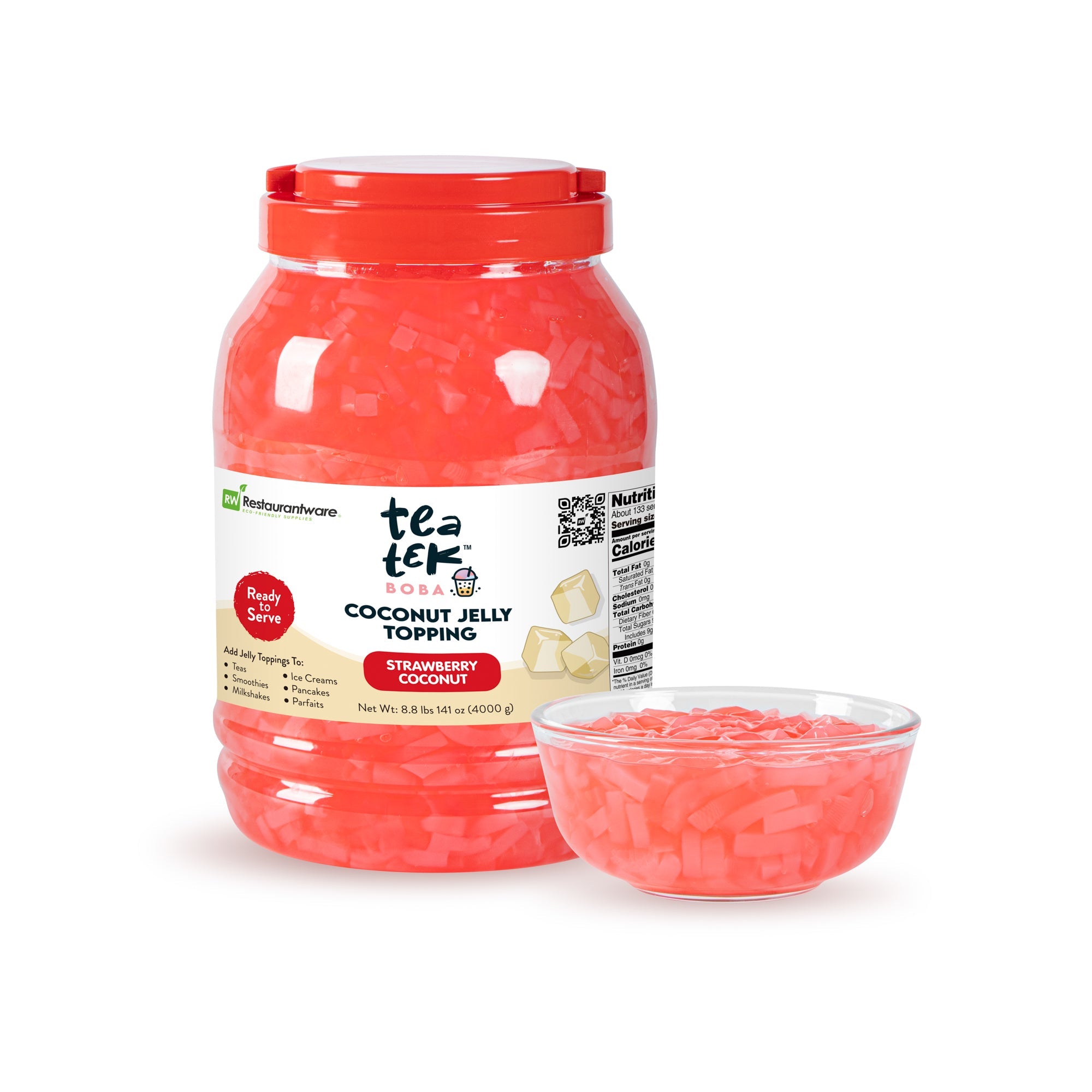 Tea Tek 8.8 lb Jelly Topping - Strawberry Coconut - 1 count box
