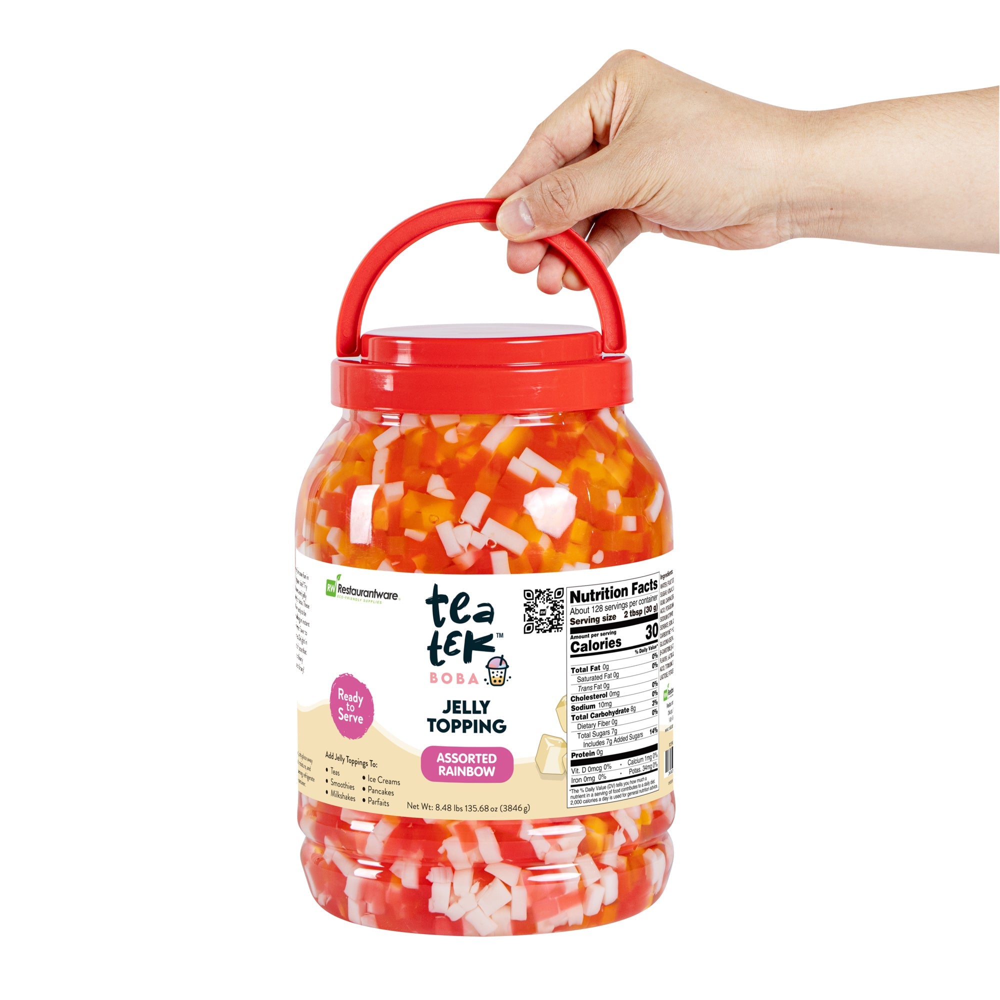 Tea Tek 8.48 lb Jelly Topping - Assorted Rainbow - 4 count box