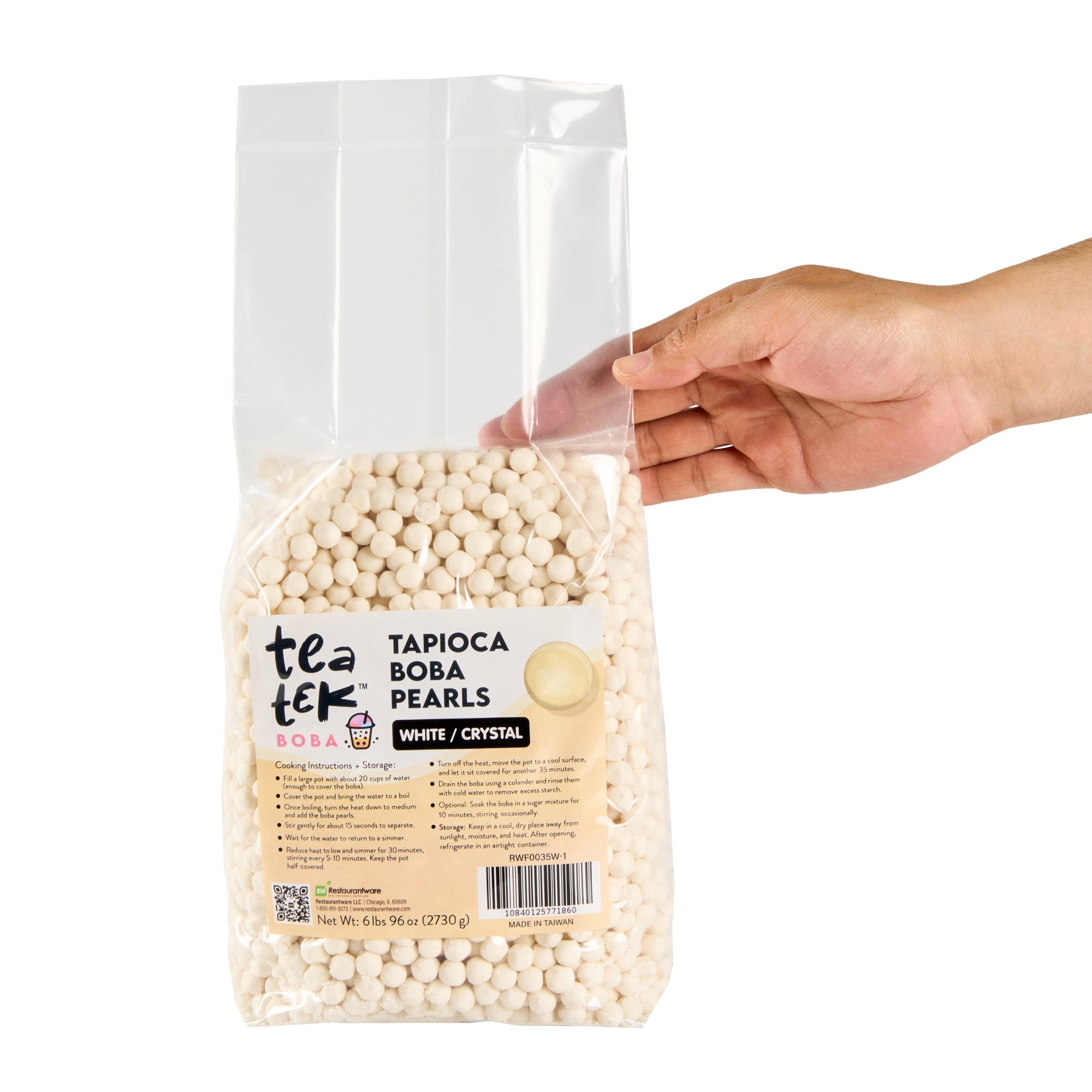 Tea Tek 6 lb Tapioca Boba Pearls - 1 count box