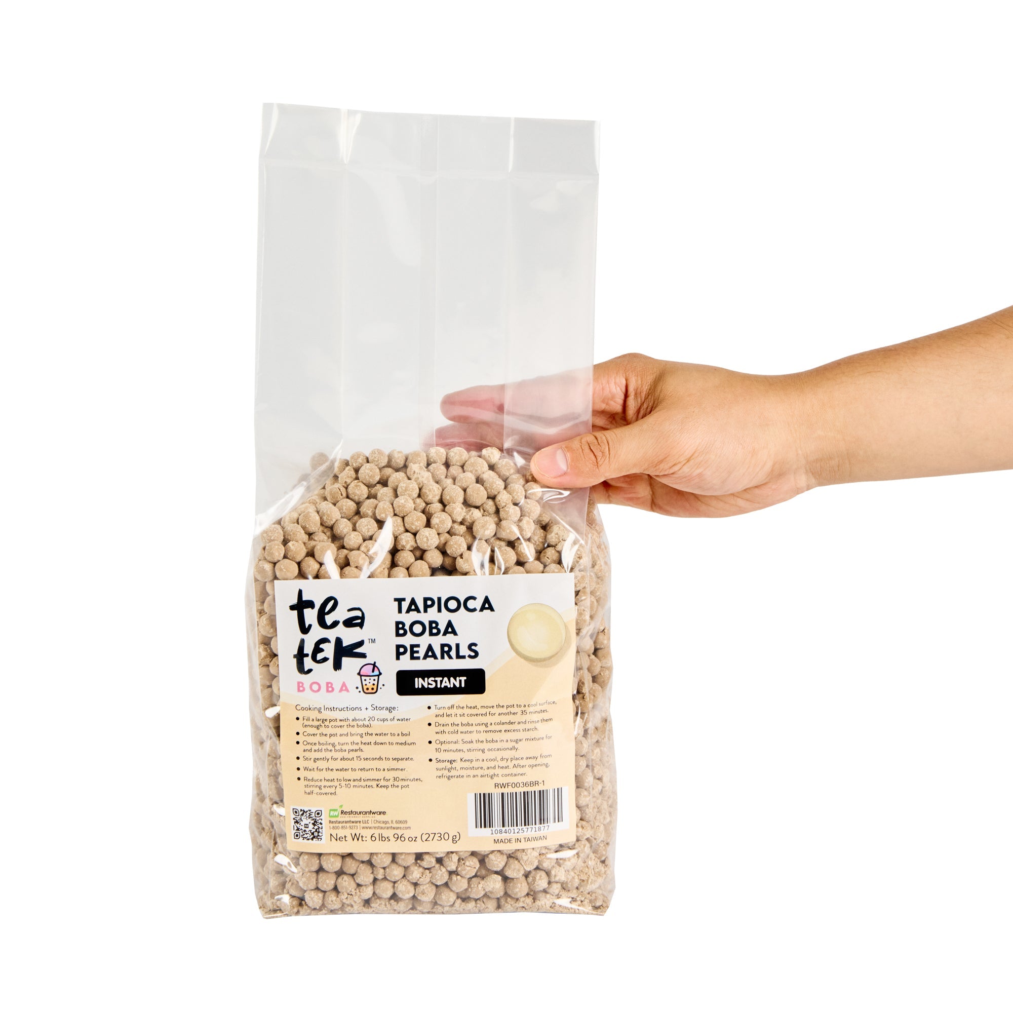 Tea Tek 6 lb Tapioca Boba Pearls - Instant - 1 count box