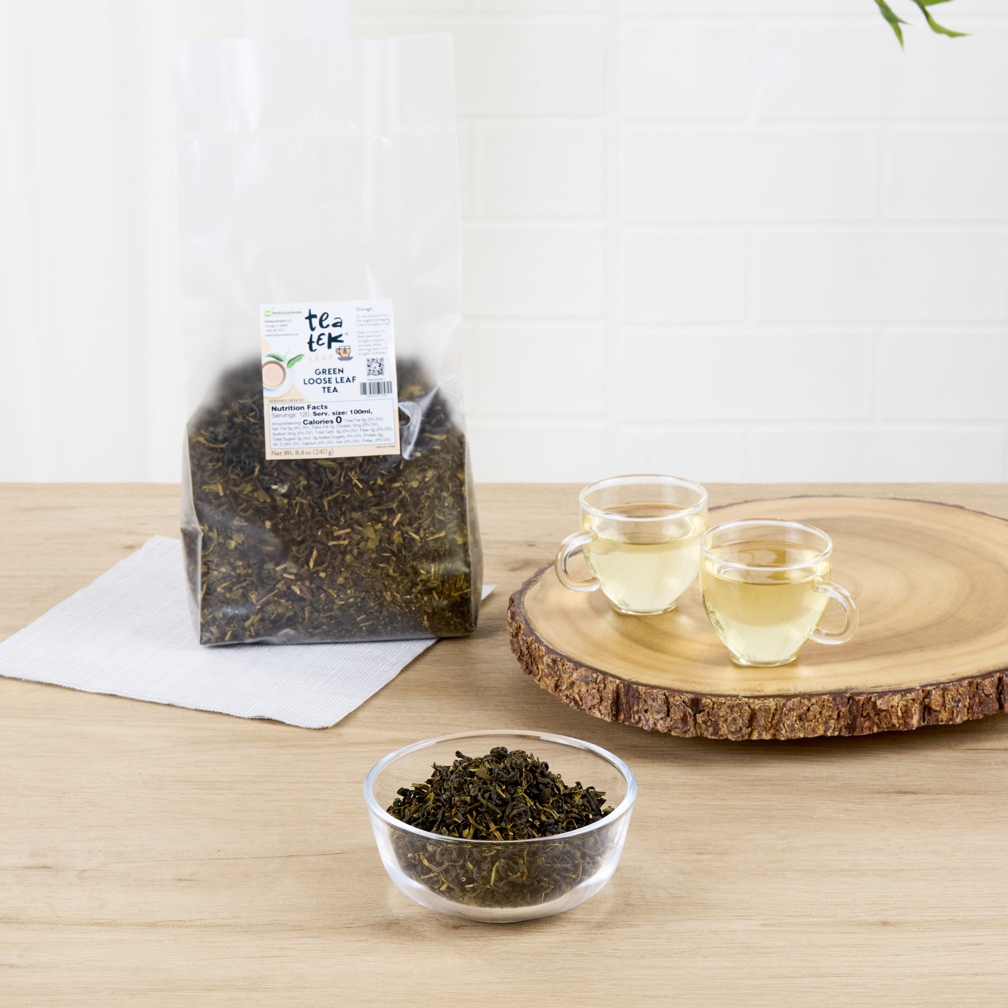 Tea Tek 8.4 oz Green Loose Leaf Tea - 25 count box