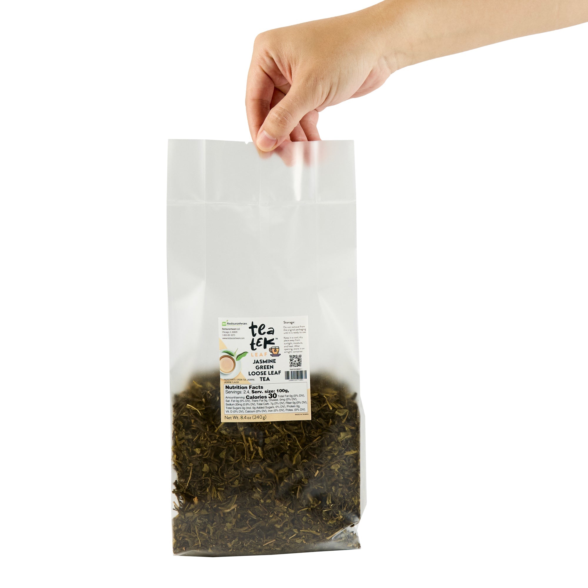 Tea Tek 8.4 oz Jasmine Green Loose Leaf Tea - 25 count box