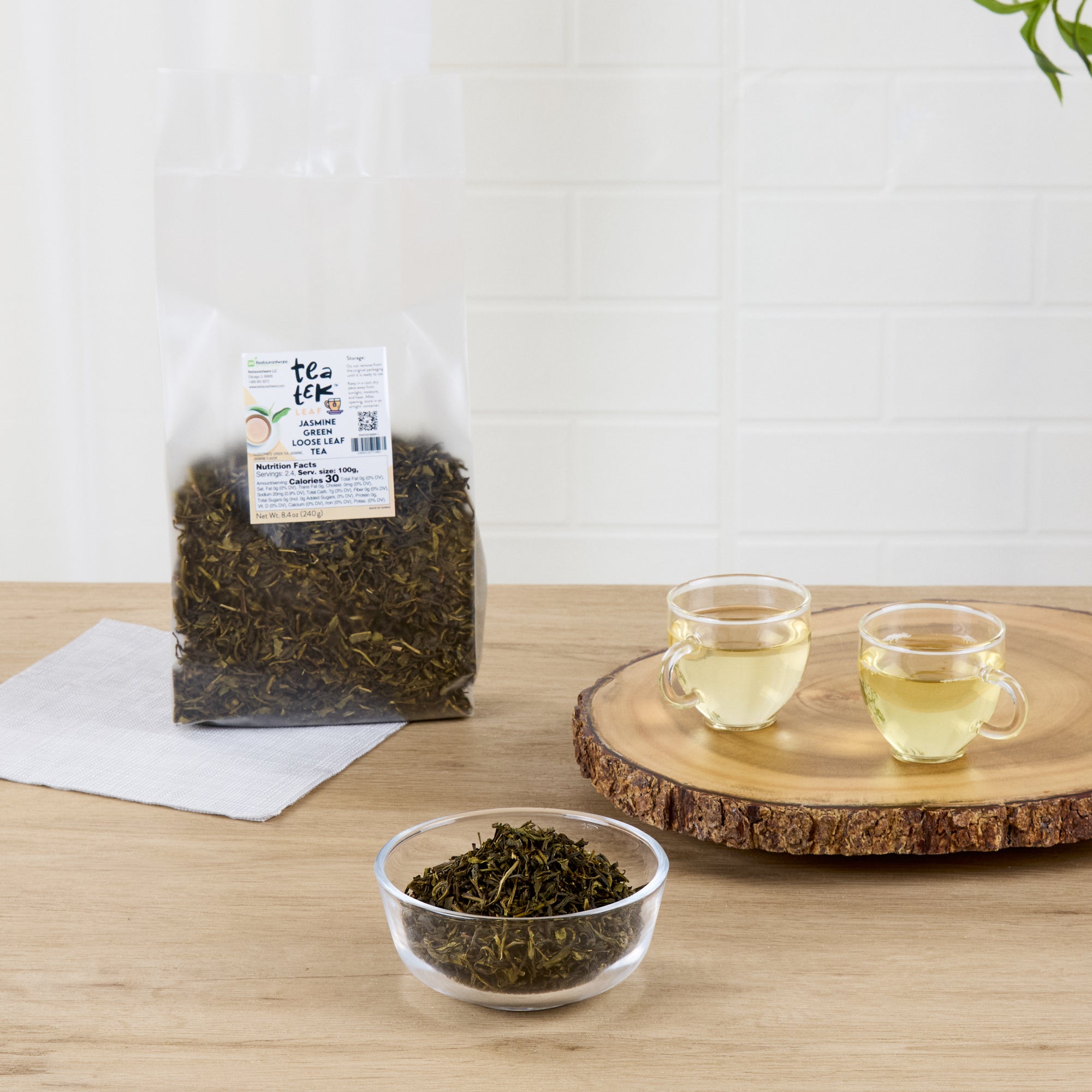 Tea Tek 8.4 oz Jasmine Green Loose Leaf Tea - 25 count box