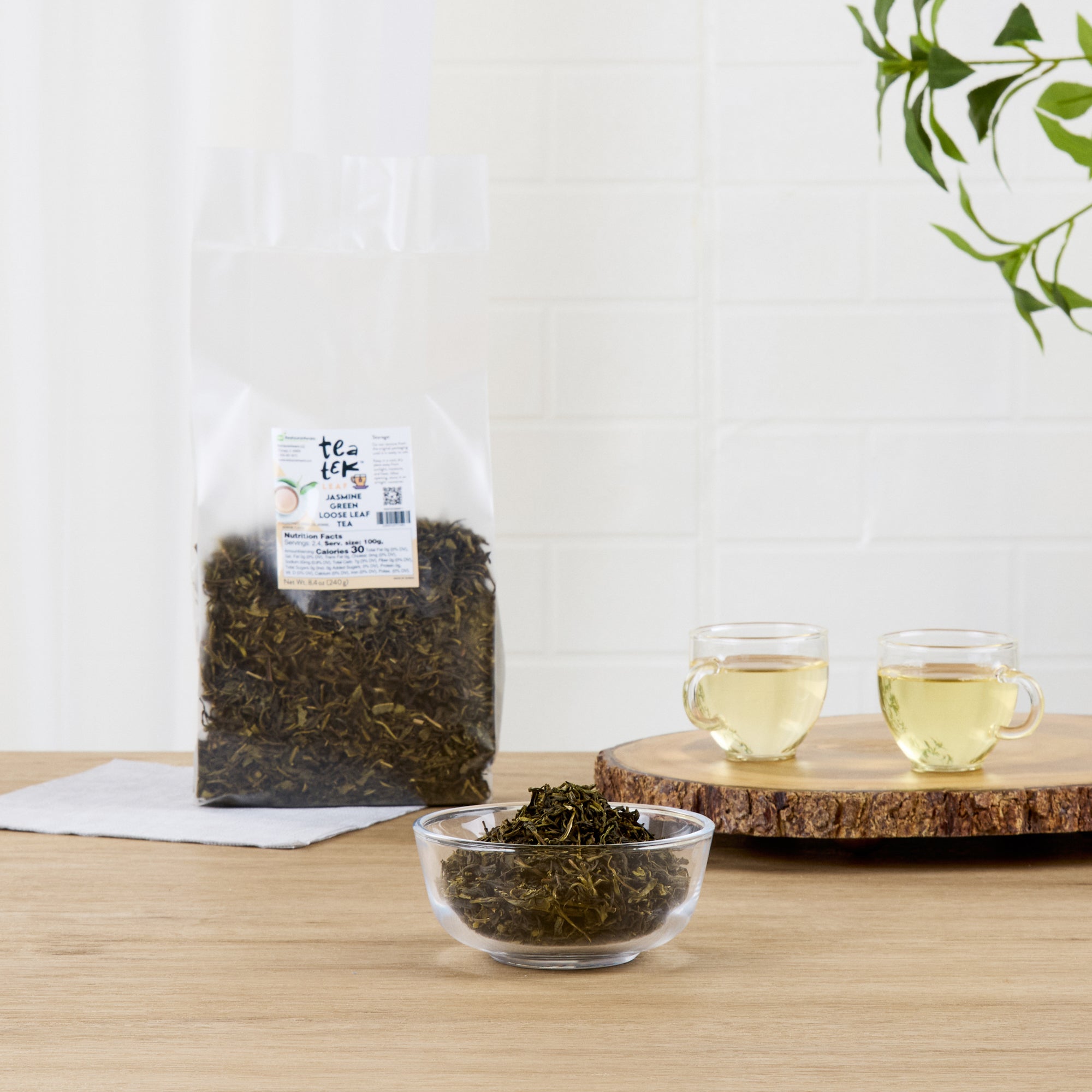 Tea Tek 8.4 oz Jasmine Green Loose Leaf Tea - 25 count box