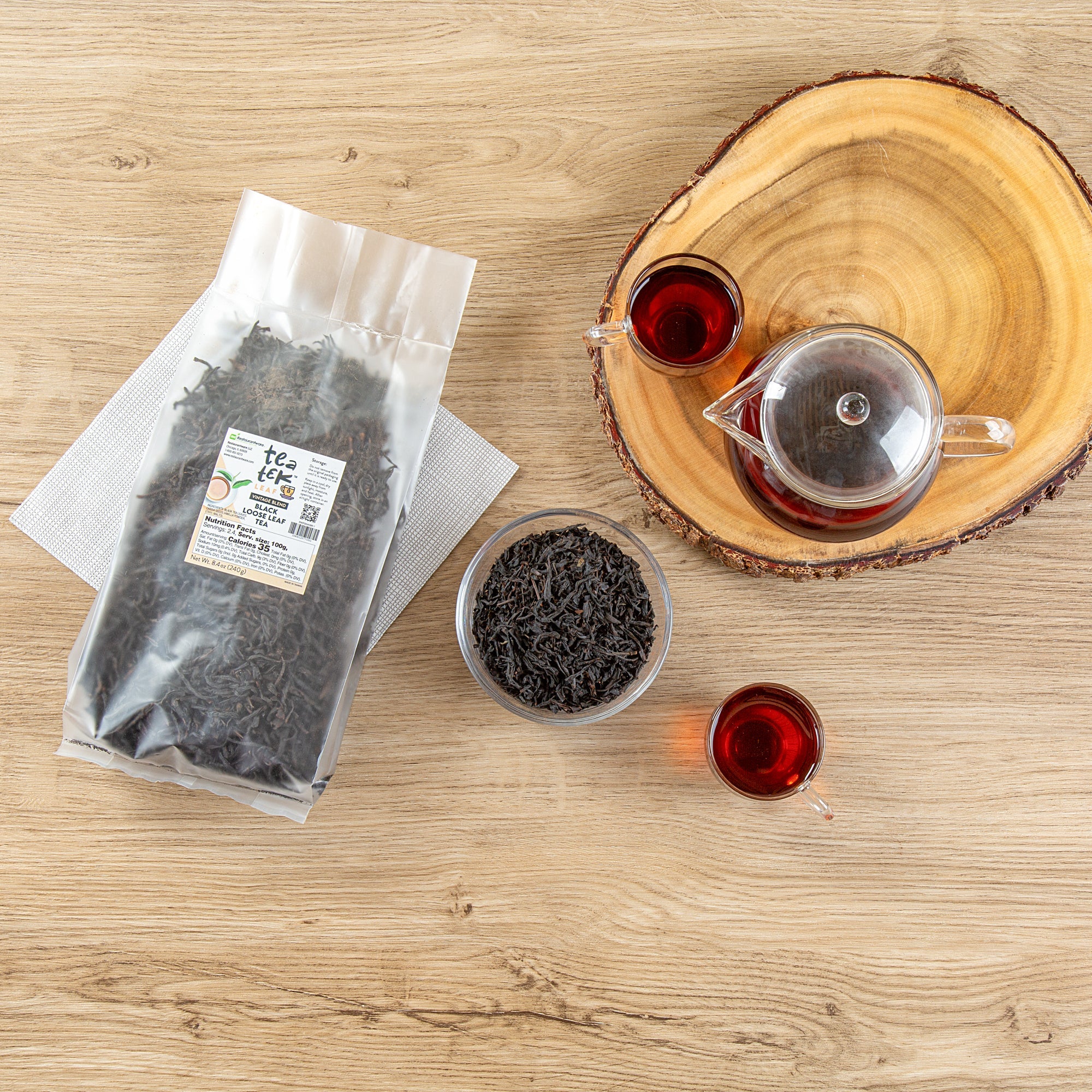 Tea Tek 8.4 oz Black Loose Leaf Tea - Vintage Blend - 25 count box