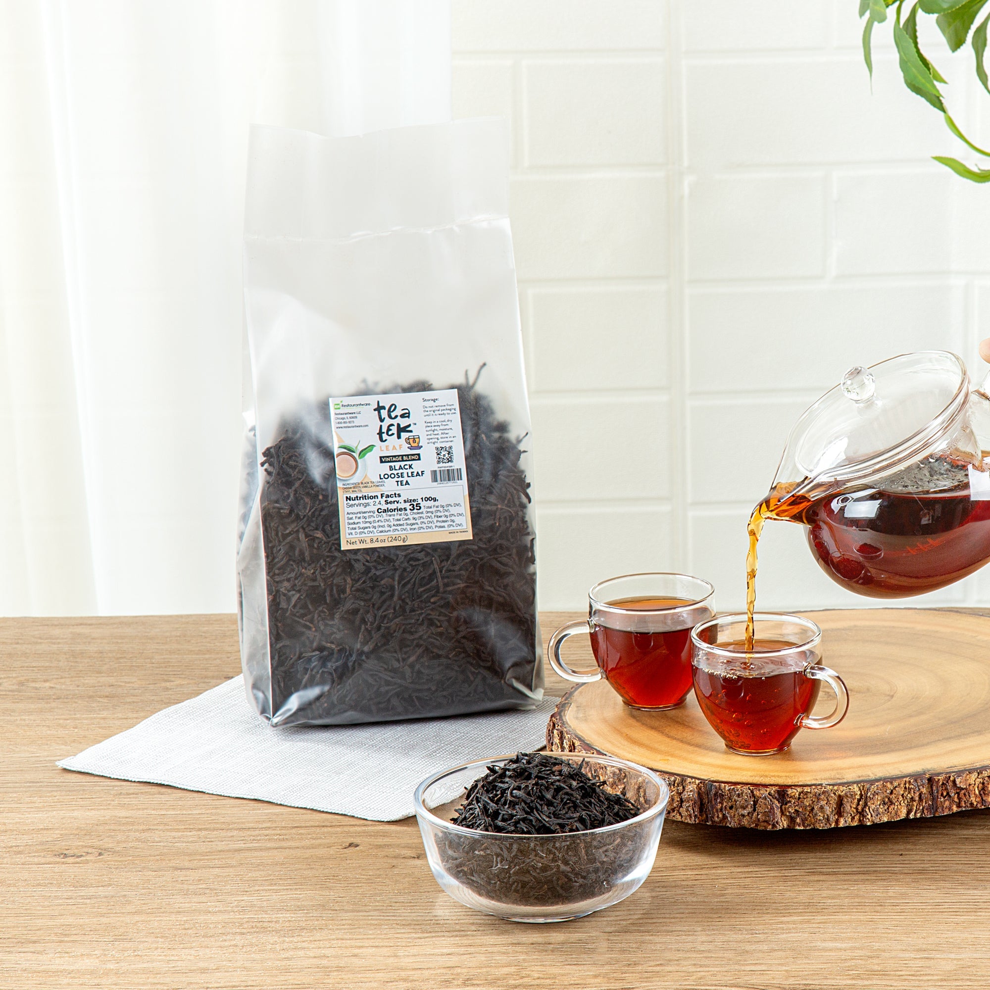 Tea Tek 8.4 oz Black Loose Leaf Tea - Vintage Blend - 25 count box