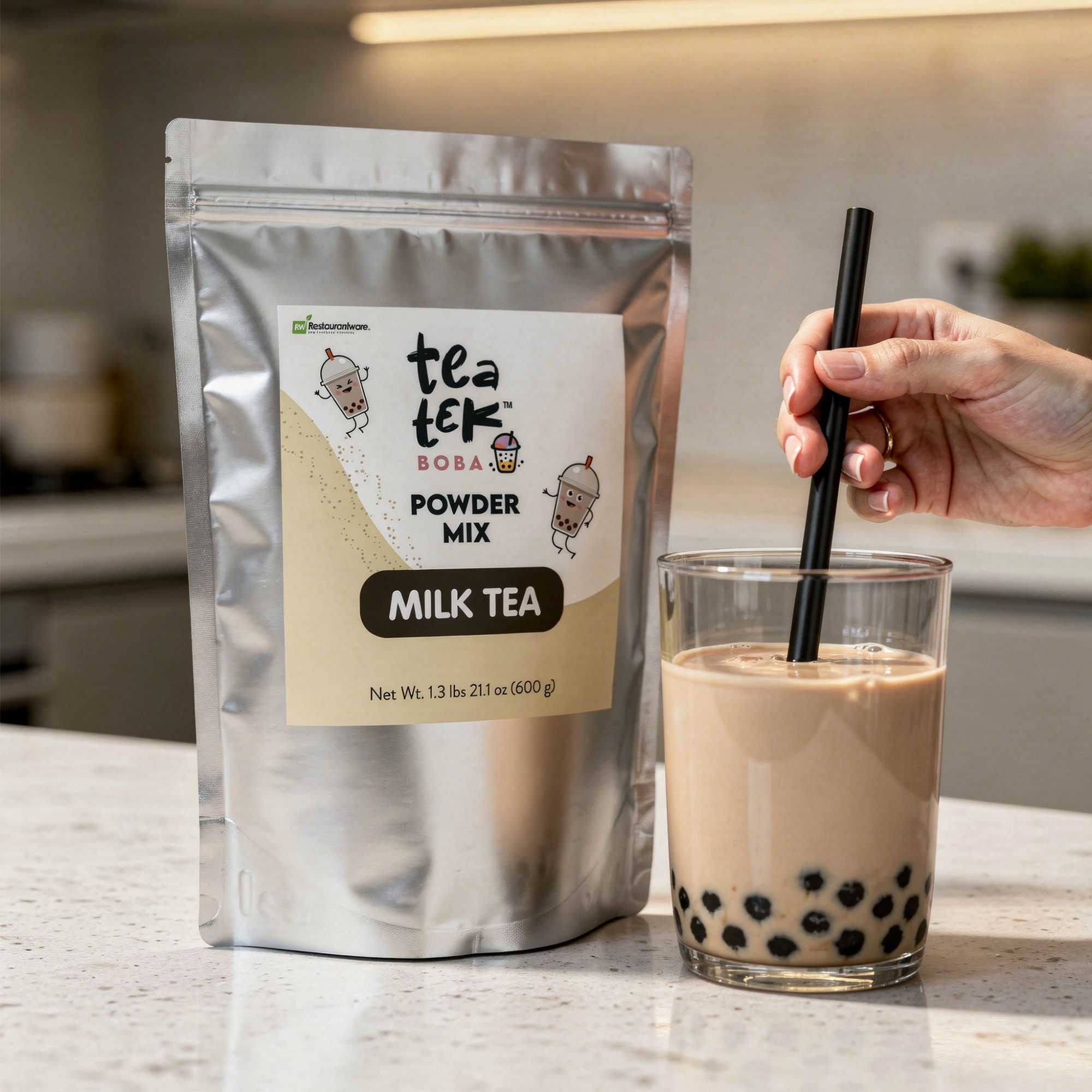 Tea Tek 21.1 oz Milk Tea Powder Mix - 12 count box