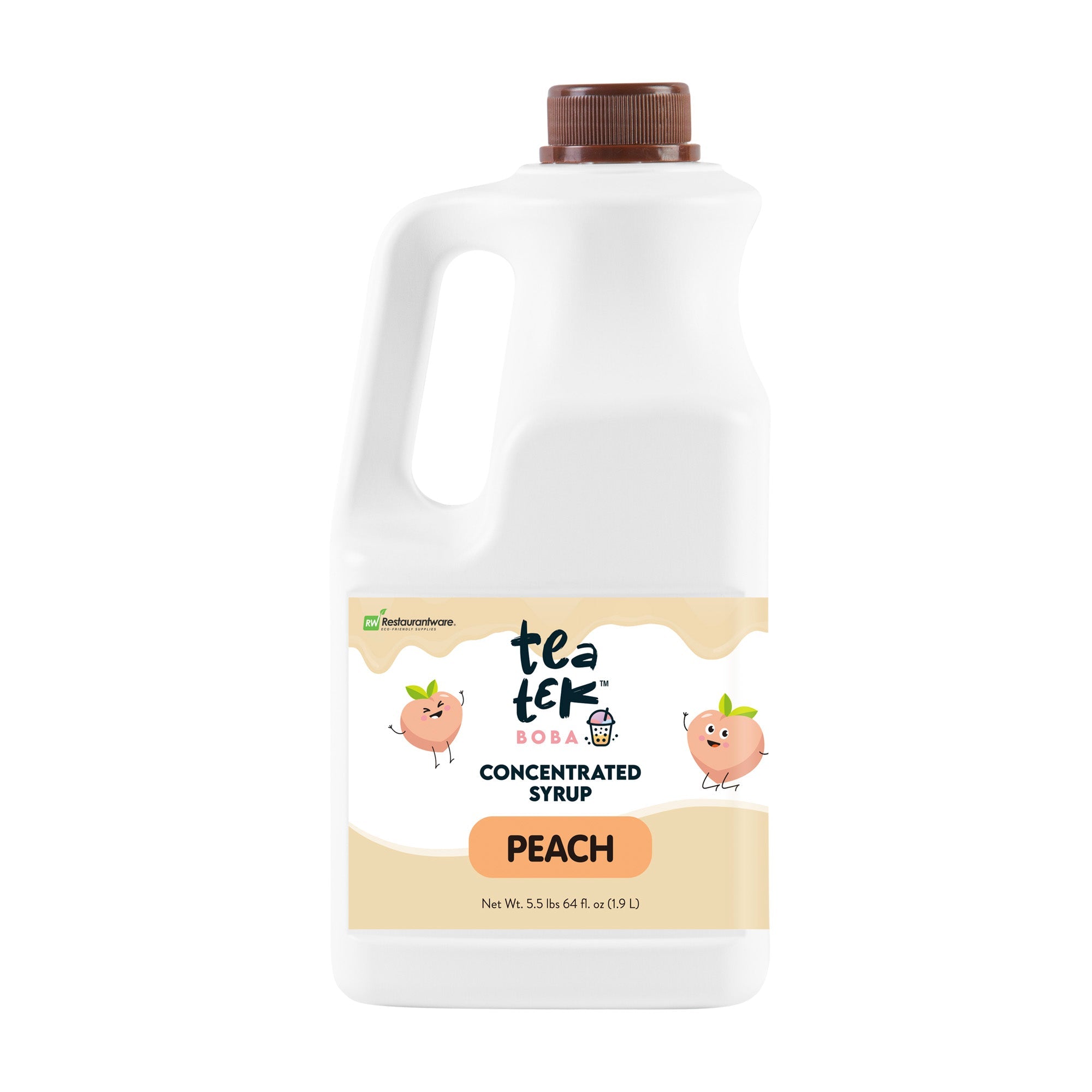 Tea Tek 64 fl. oz Peach Concentrated Syrup - 6 count box