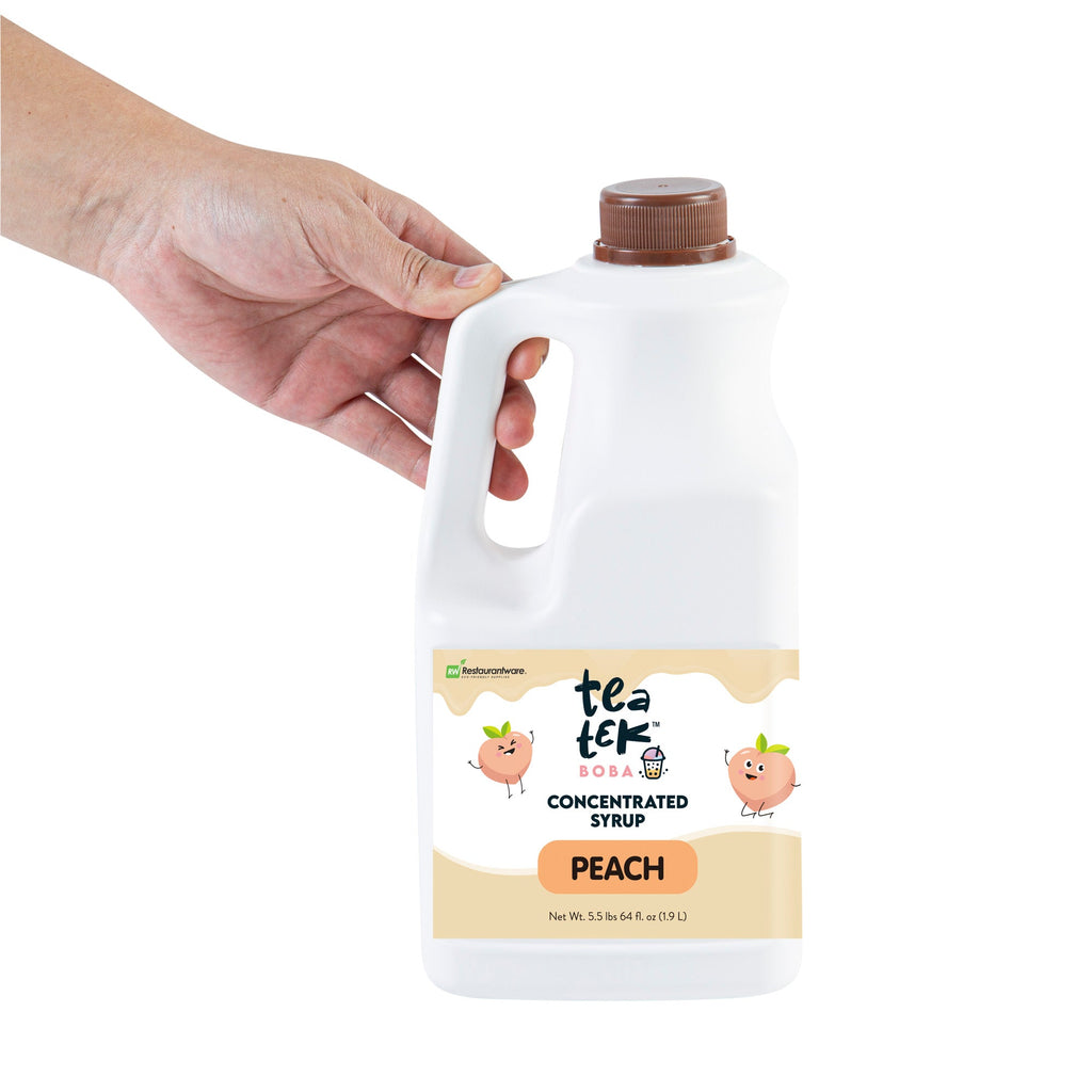 Tea Tek 64 fl. oz Peach Concentrated Syrup - 6 count box
