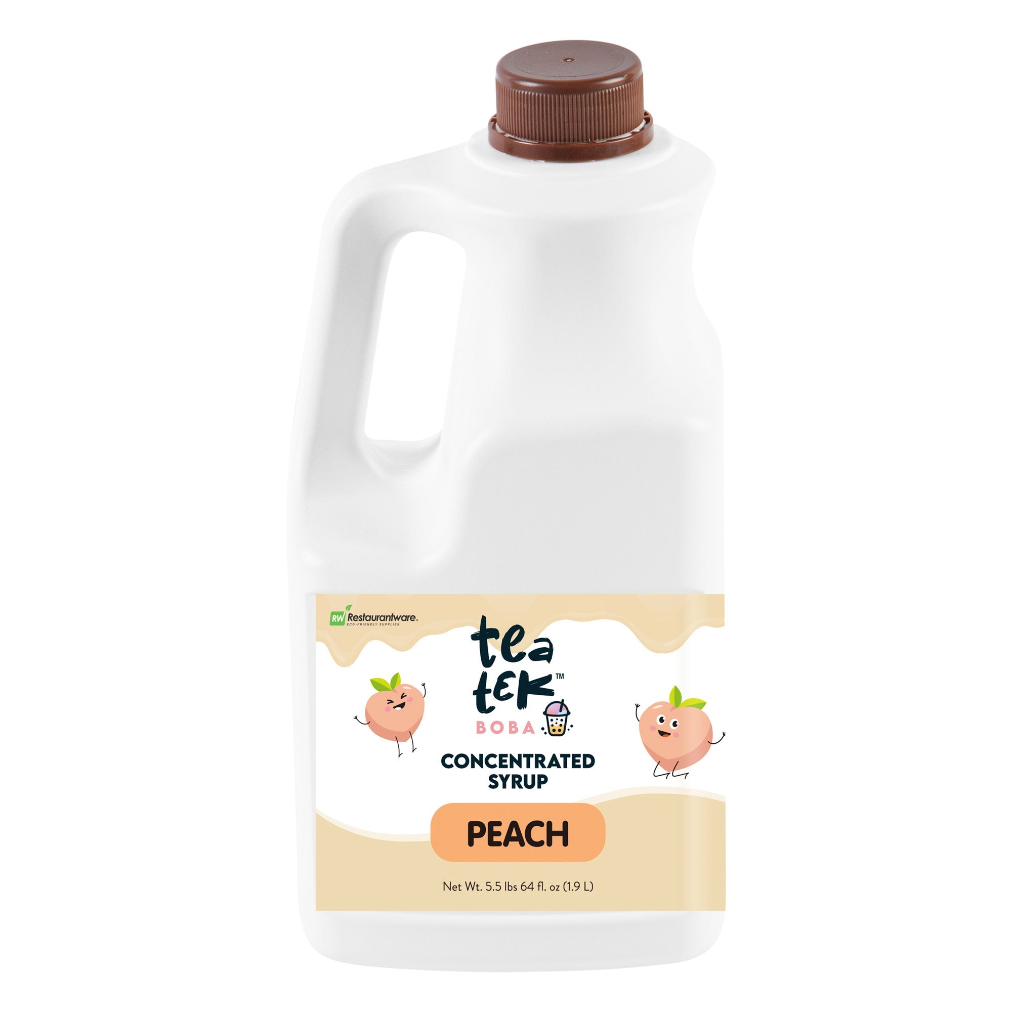 Tea Tek 64 fl. oz Peach Concentrated Syrup - 6 count box