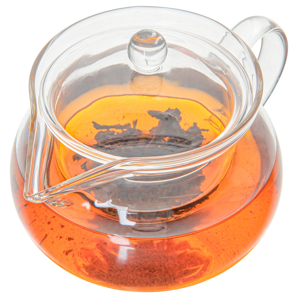 Forma Professional 17 oz Round Glass Teapot - Double Wall - 5 1/4" x 5 1/4" x 5" - 1 count box