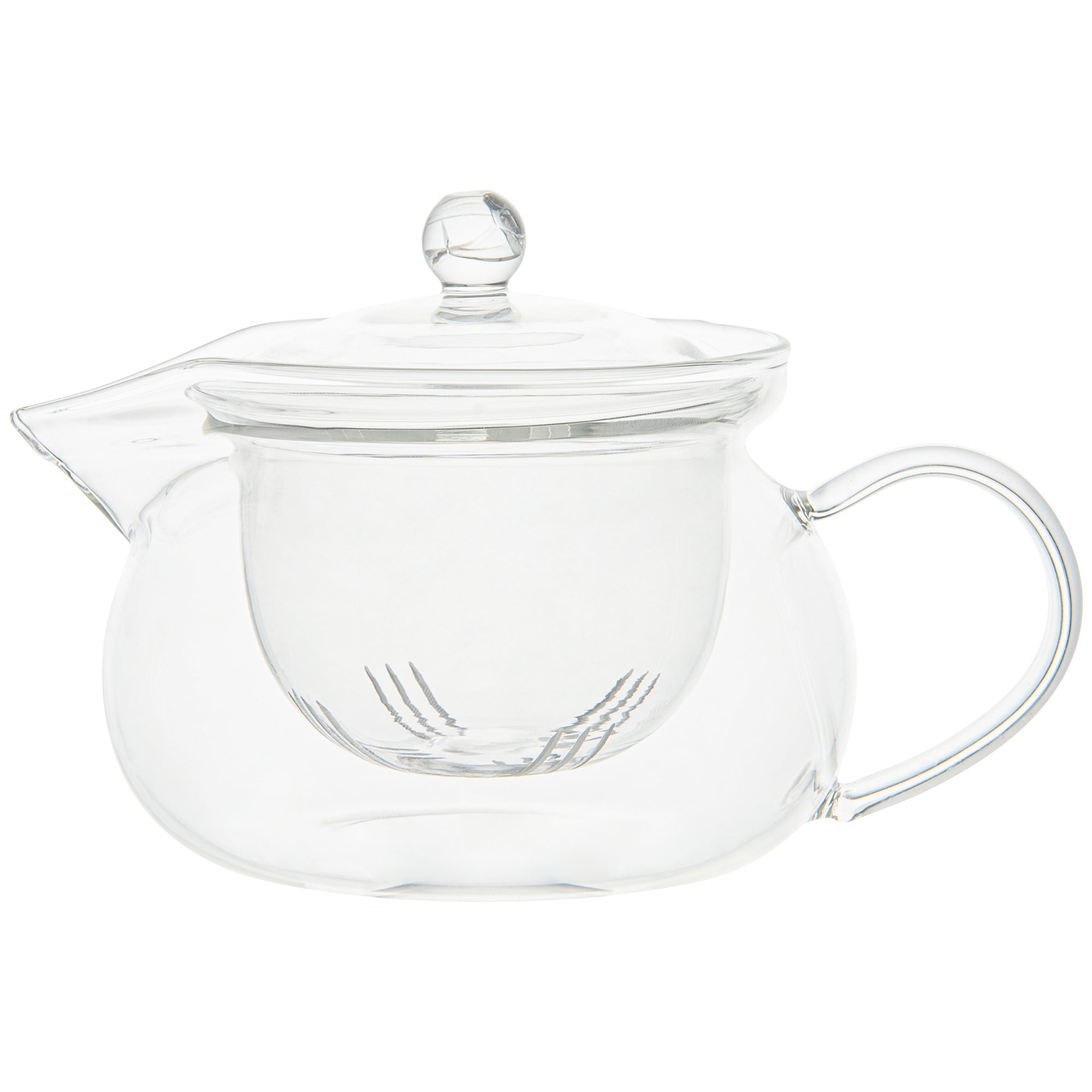 Forma Professional 17 oz Round Glass Teapot - Double Wall - 5 1/4" x 5 1/4" x 5" - 1 count box
