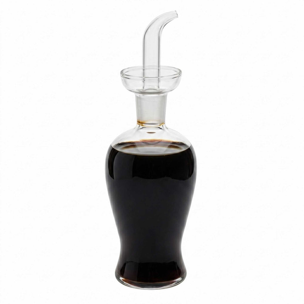 Forma Professional 9 oz Round Oil Dispenser Bottle - Blown Glass - 2 3/4" x 2 3/4" x 6 1/4" - 1 count box